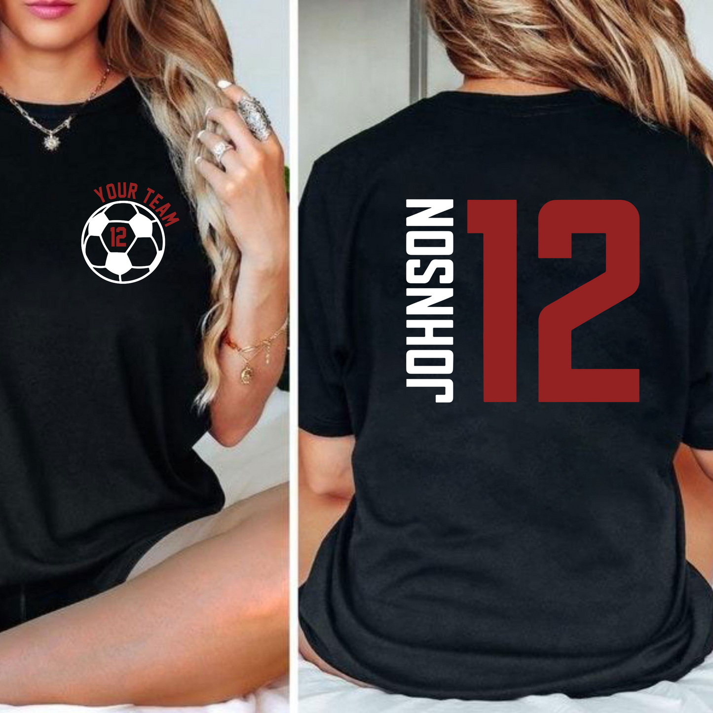 Personalisierte Fußballmama-Trikots – Feiern Sie 'Ihr Team' mit Namen und Nummer