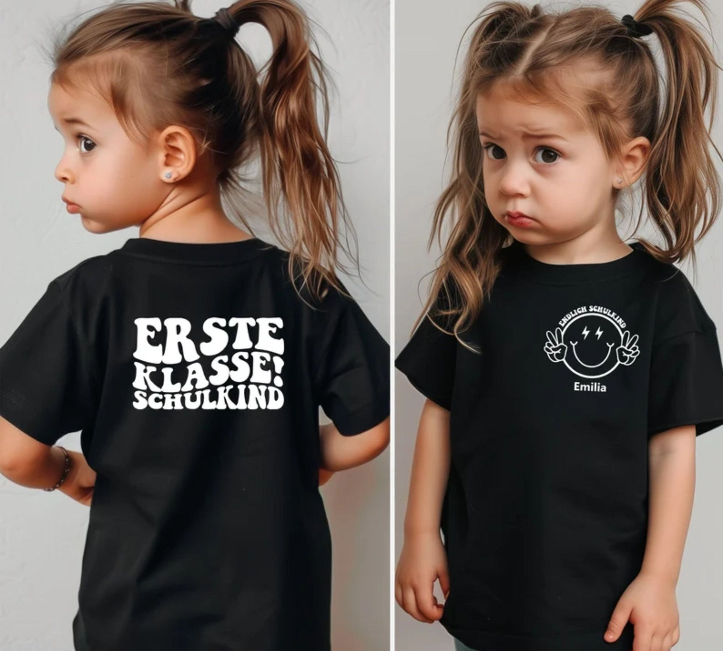 Erste Klasse rockt! Personalisiertes Schulkind Shirt - Shirt für den ersten Schultag des Schulkindes mit Namen