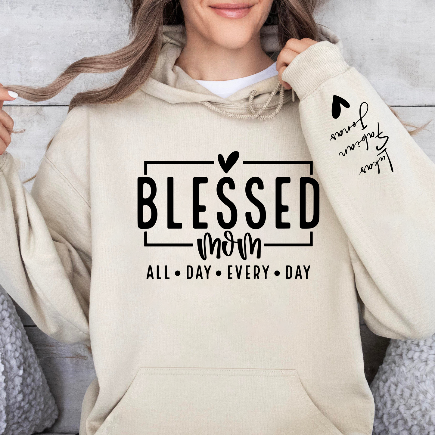 Blessed Mom - Customizable Sleeve Names Tribute Shirt