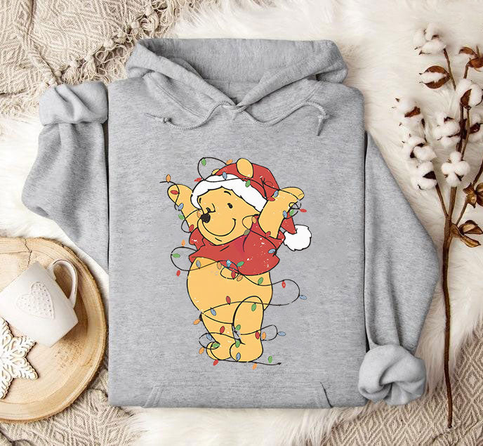 Winnie Puuh Weihnachtslichter Sweatshirt - Weihnachtsgeschenk für Frauen