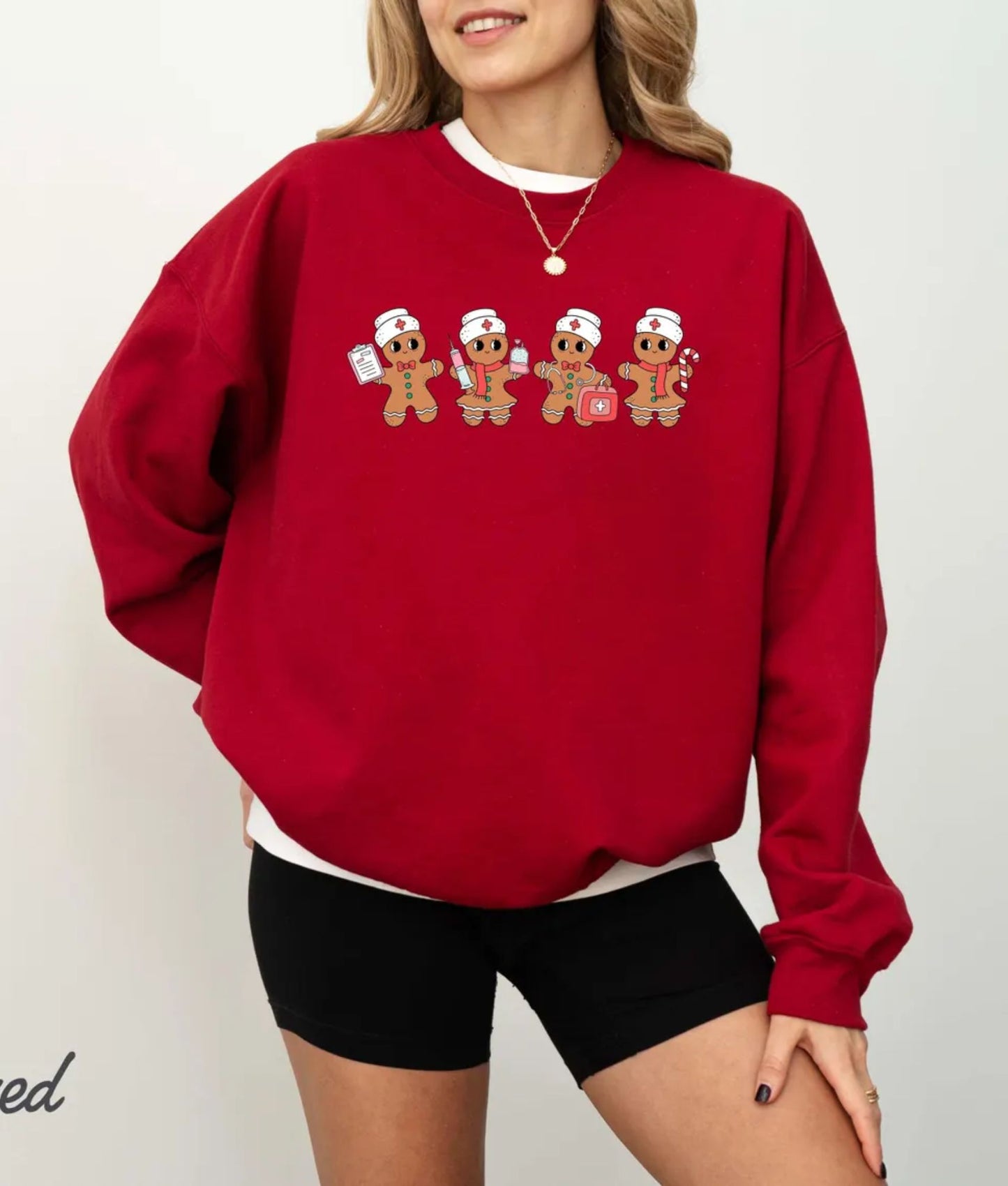 Lebkuchen-Krankenschwester-Weihnachtssweatshirt - Geschenk für Krankenschwestern