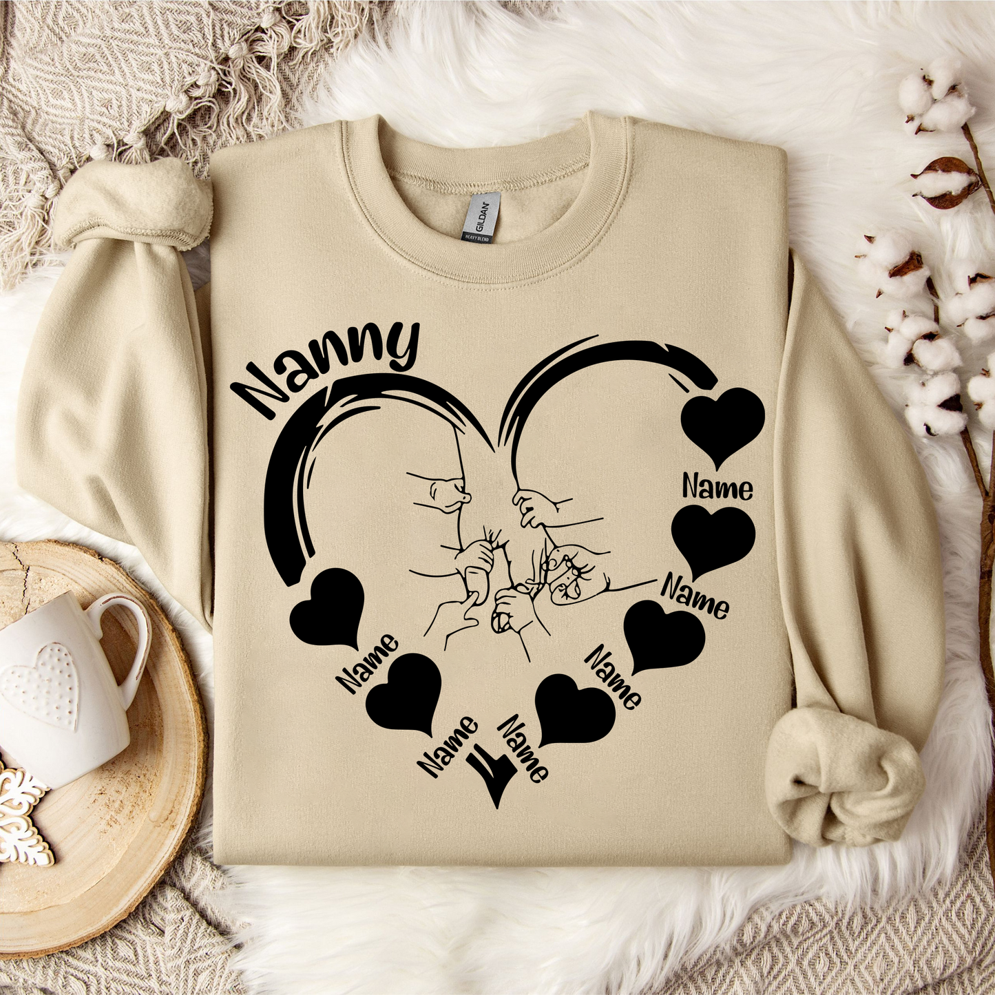 Personalisiertes Herz mit Kindernamen - Geschenk für Mama und Oma