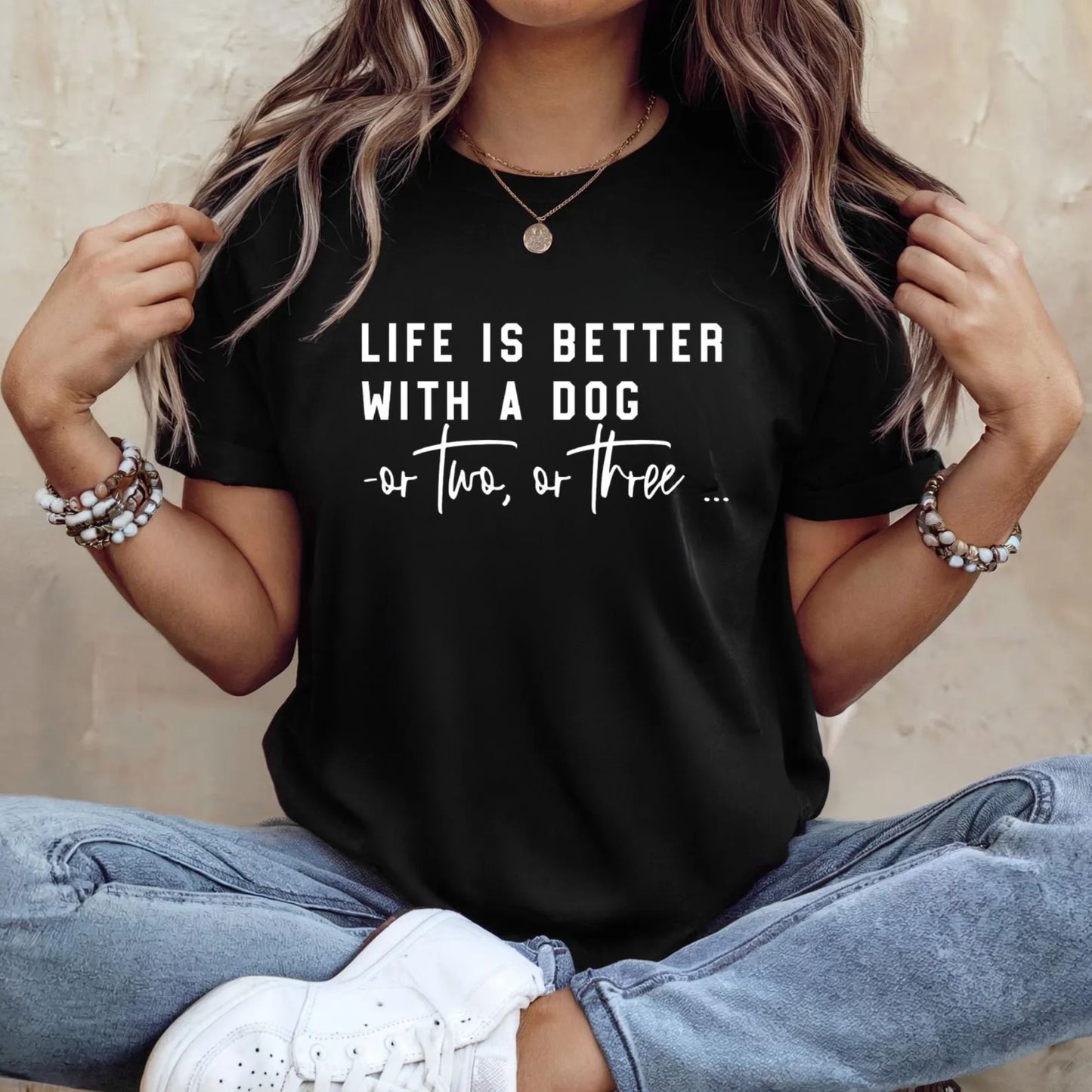Das Leben ist besser mit meinem Hund Shirt – Lustiges Geschenk für Hundefreunde