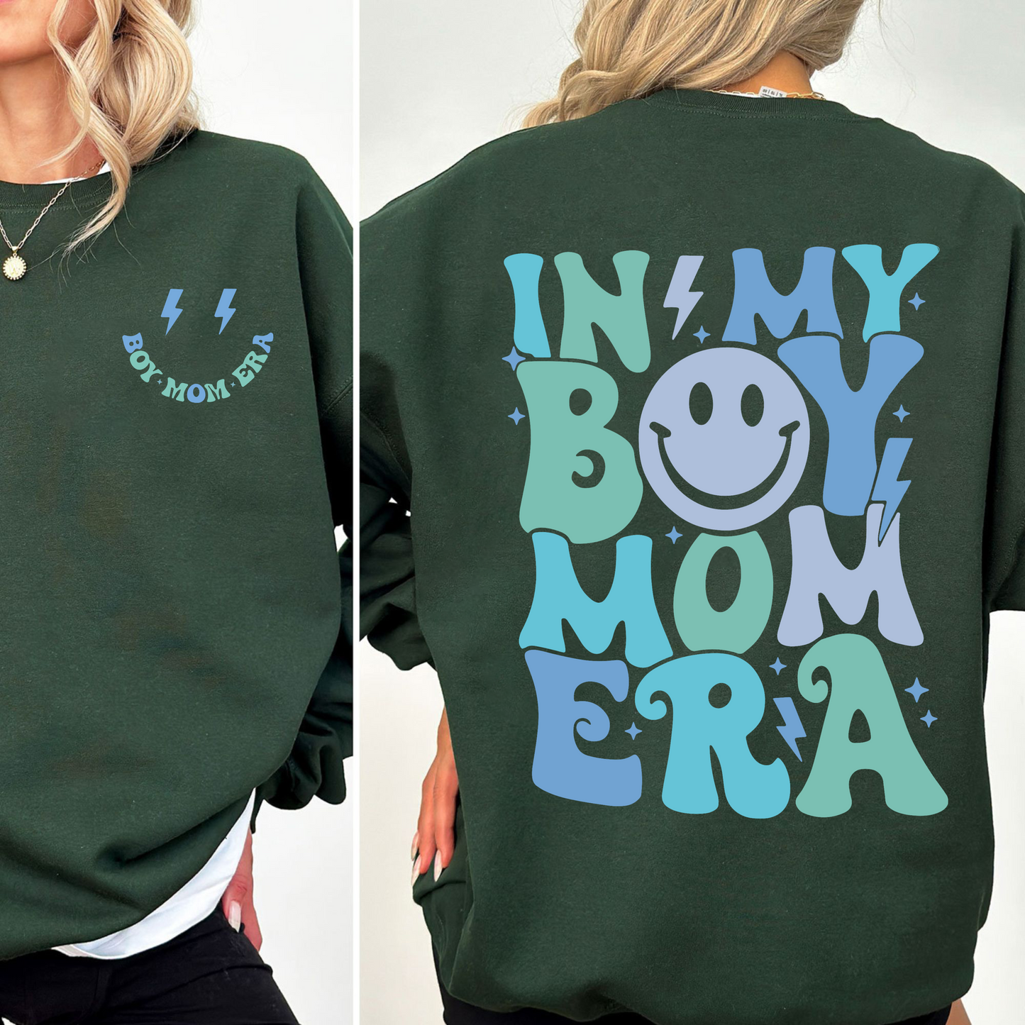 Embracing Motherhood - Personalized Boy Mom Pride Sweatshirt