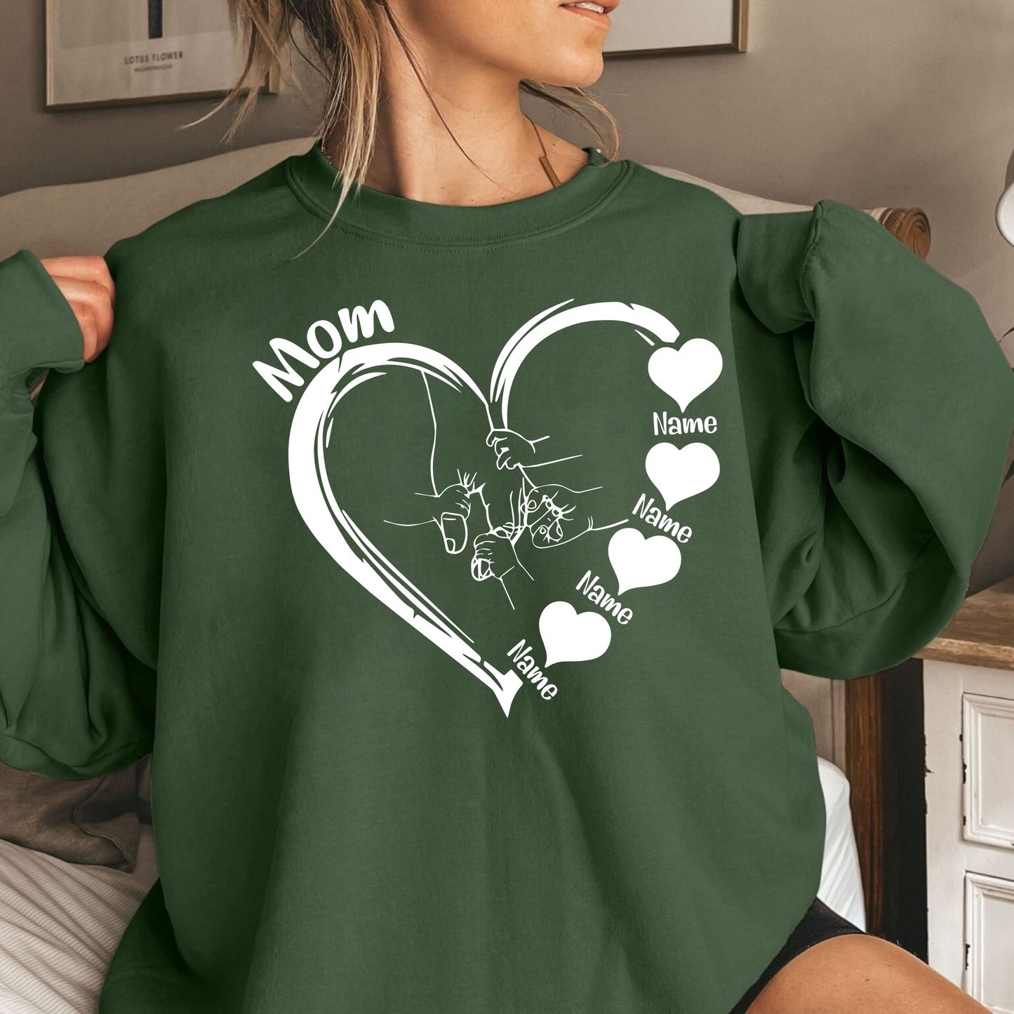 Personalisiertes Herz mit Kindernamen - Geschenk für Mama und Oma