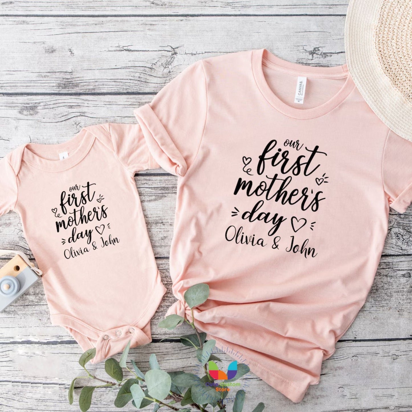 Personalized Our First Mothers Day Shirt, Mommy and Me Matching Shirt