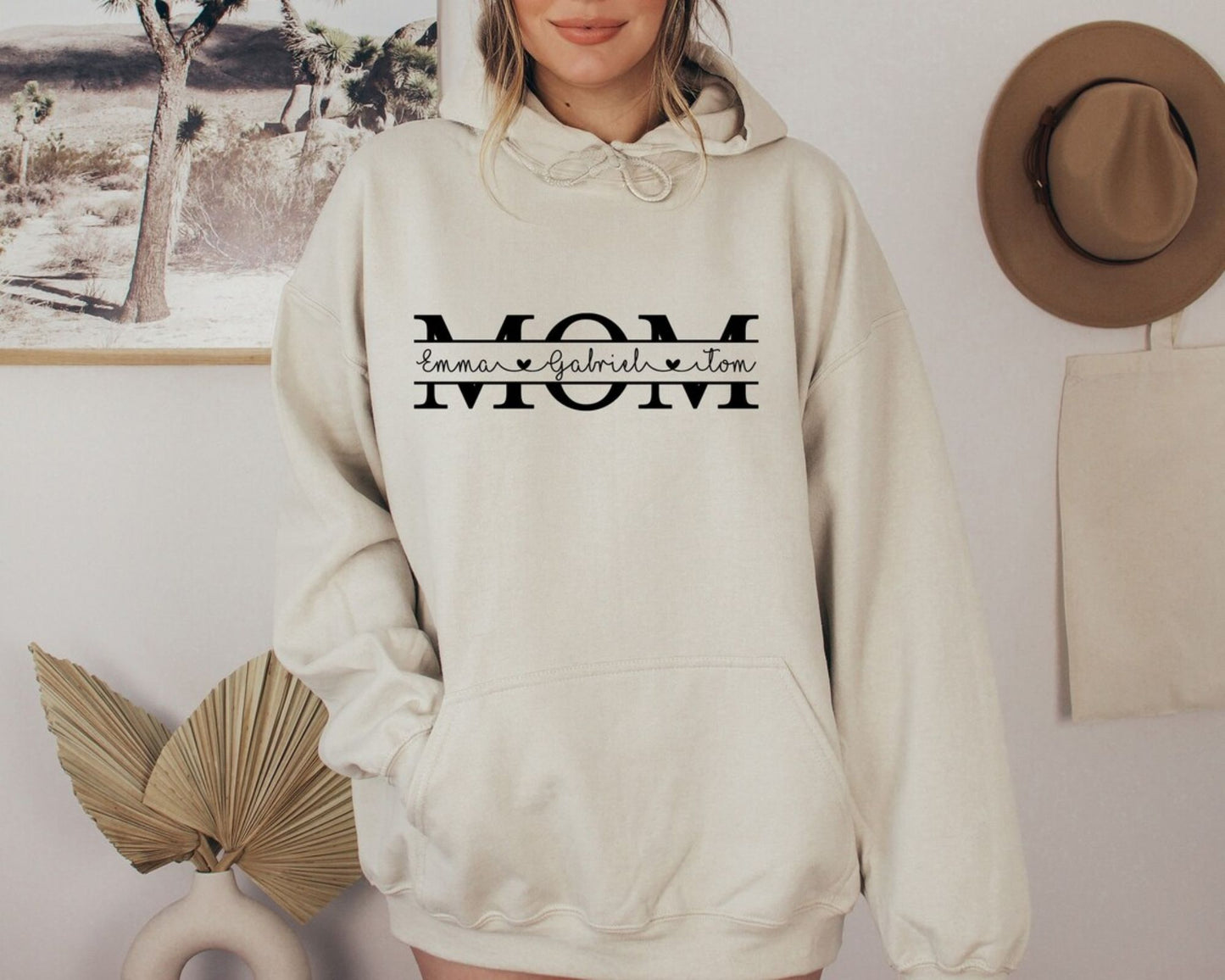 Personalisierter Mama Hoodie mit Namen der Kinder - Geschenk für Mama