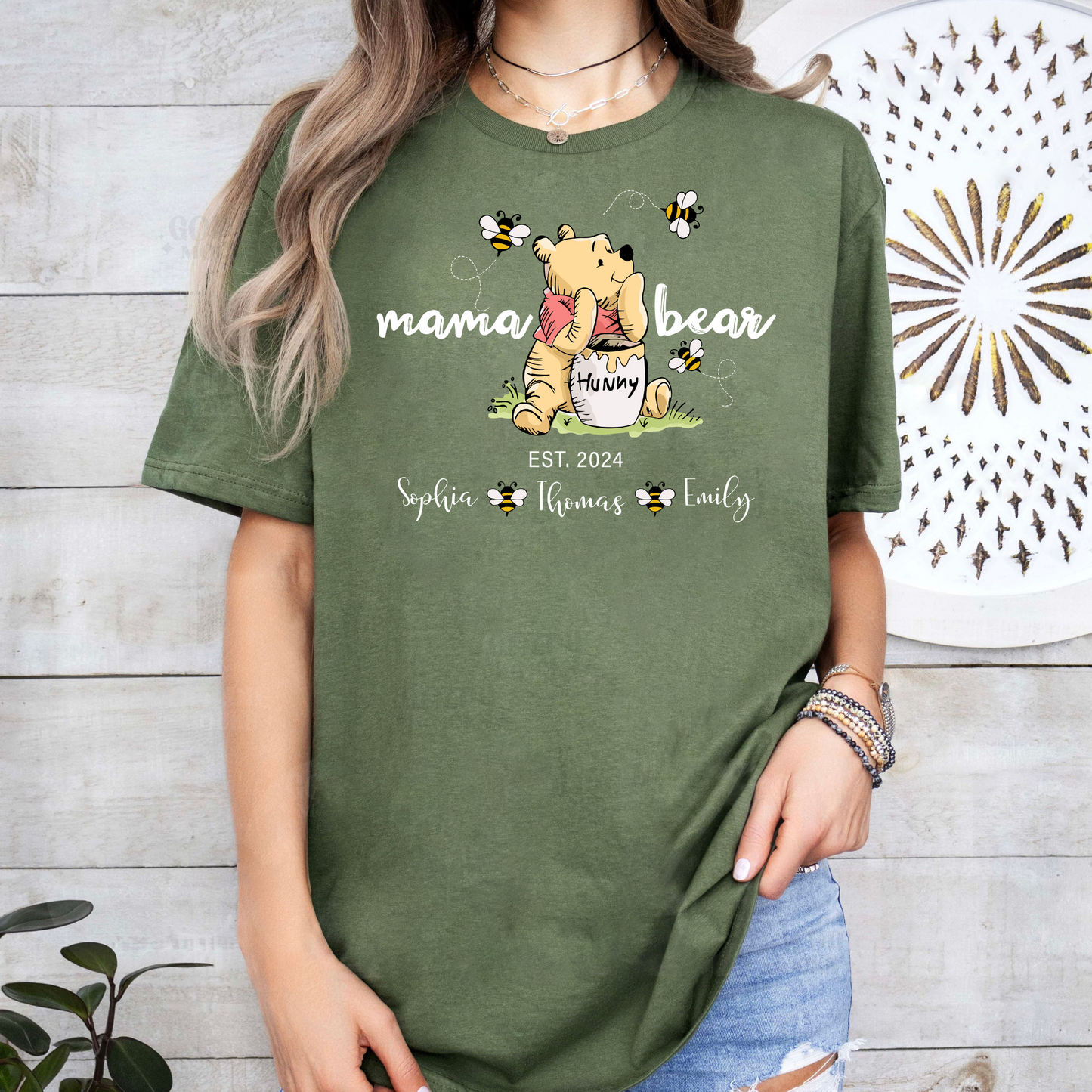 Custom Mama Bear Shirt – Personalized with Kids’ Names and Important Dates