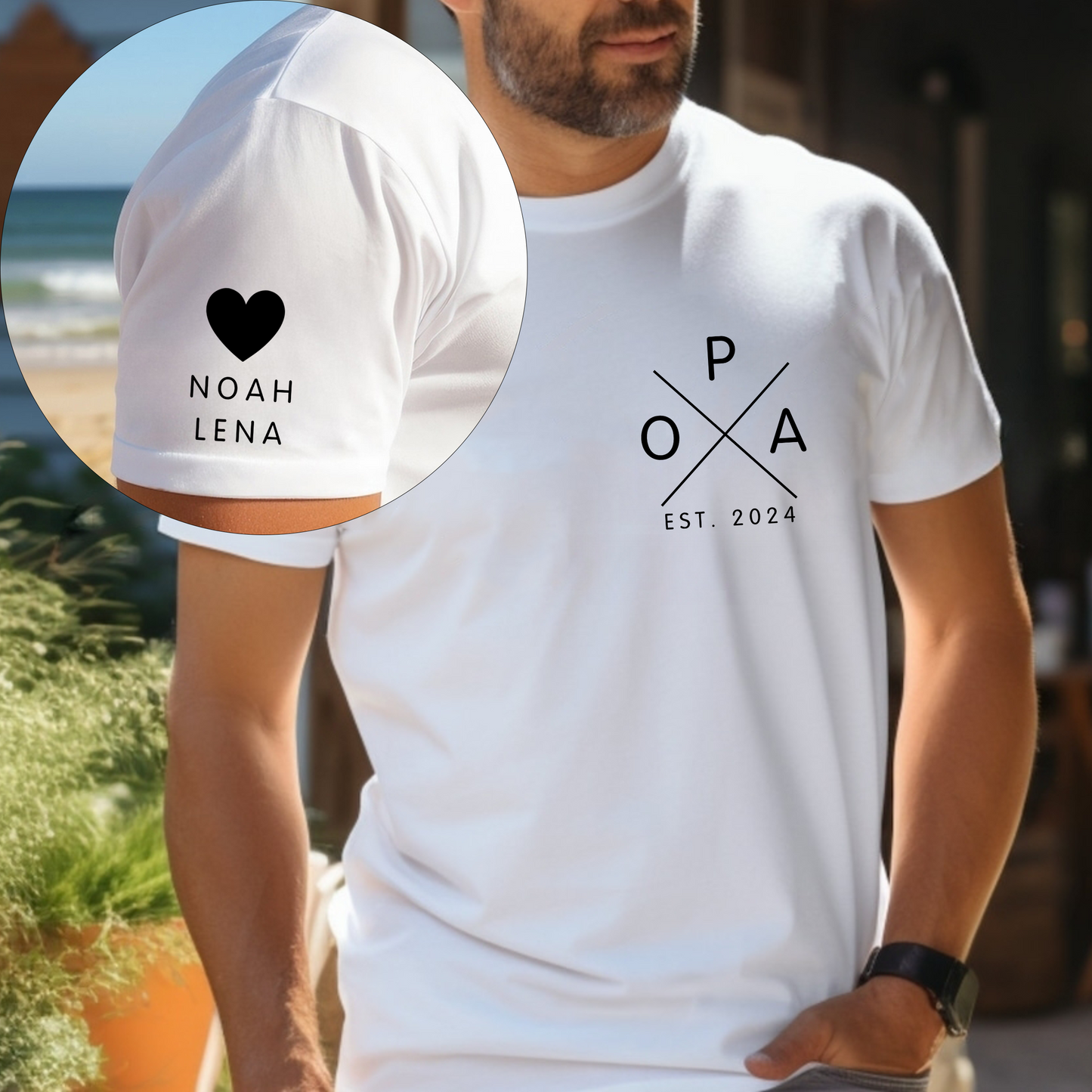 Personalisiertes Jahr Opa Shirt - Mit Herzensnamen