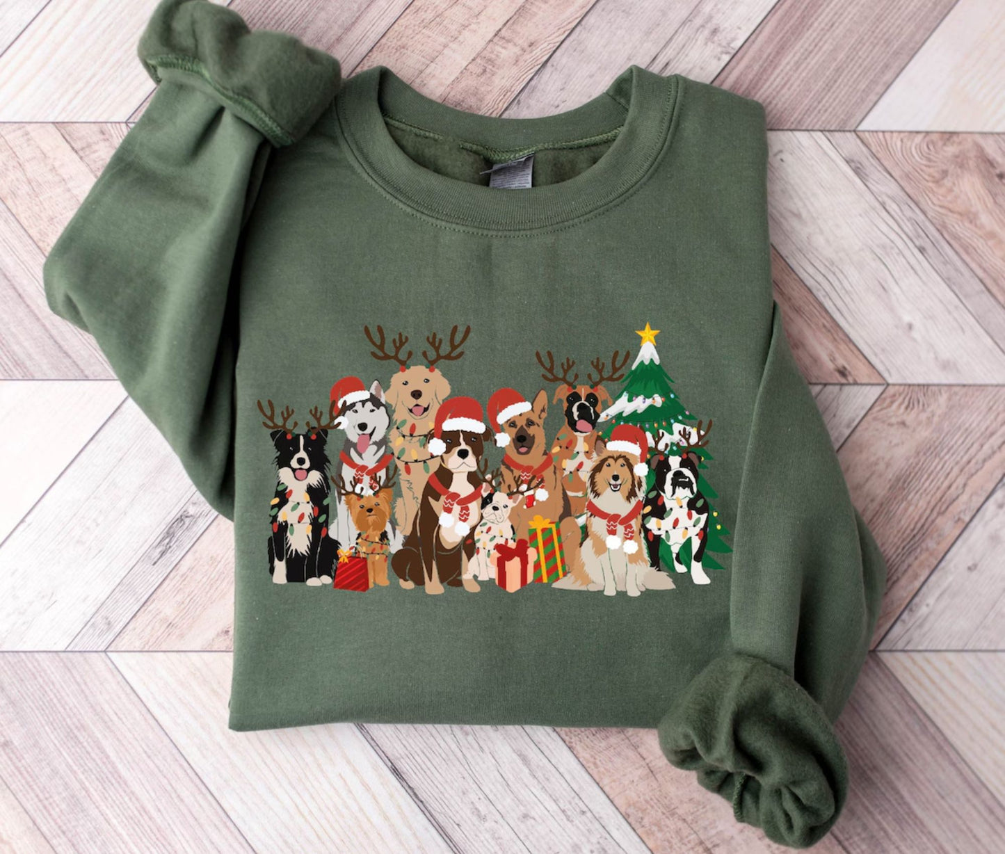 Weihnachtliches Hunde Sweatshirt - Weihnachtsgeschenk für Hundefreunde