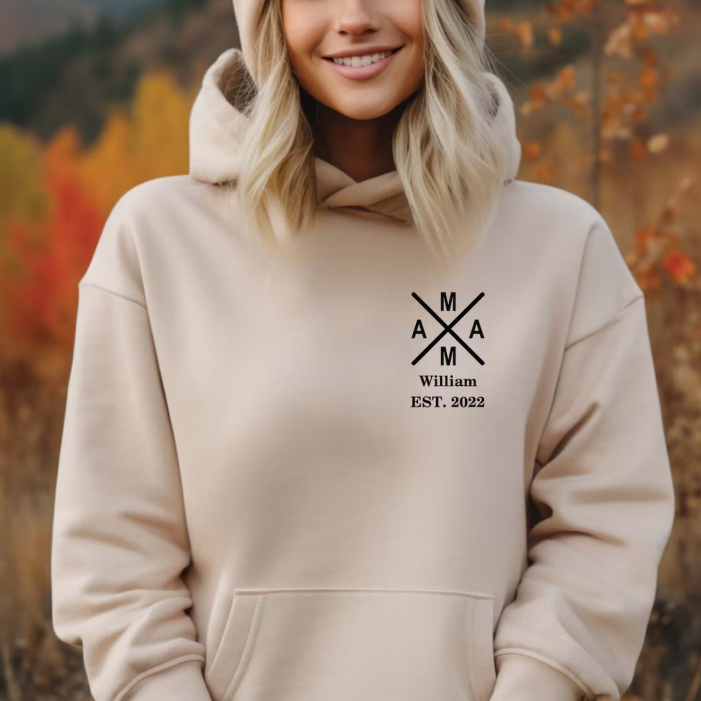 Personalisierter MAMA Hoodie, Est Year Mama Shirt