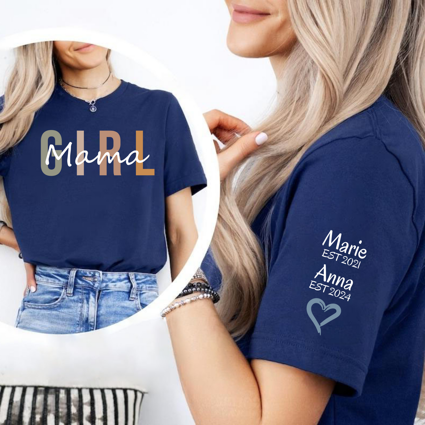 Mama & Töchter Liebesband, Personalisiertes Erinnerungsshirt