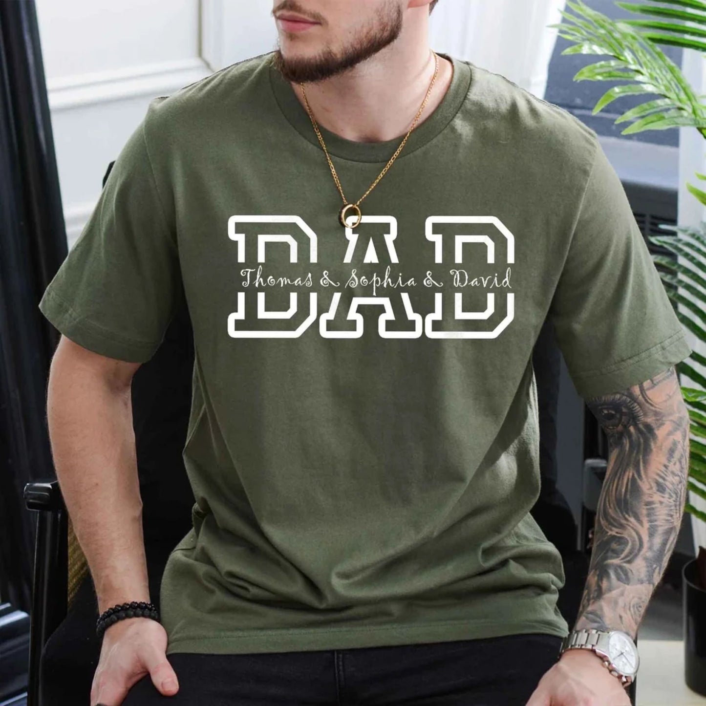 Personalisiertes Papa Shirt mit Kindernamen, Geschenk für Papa