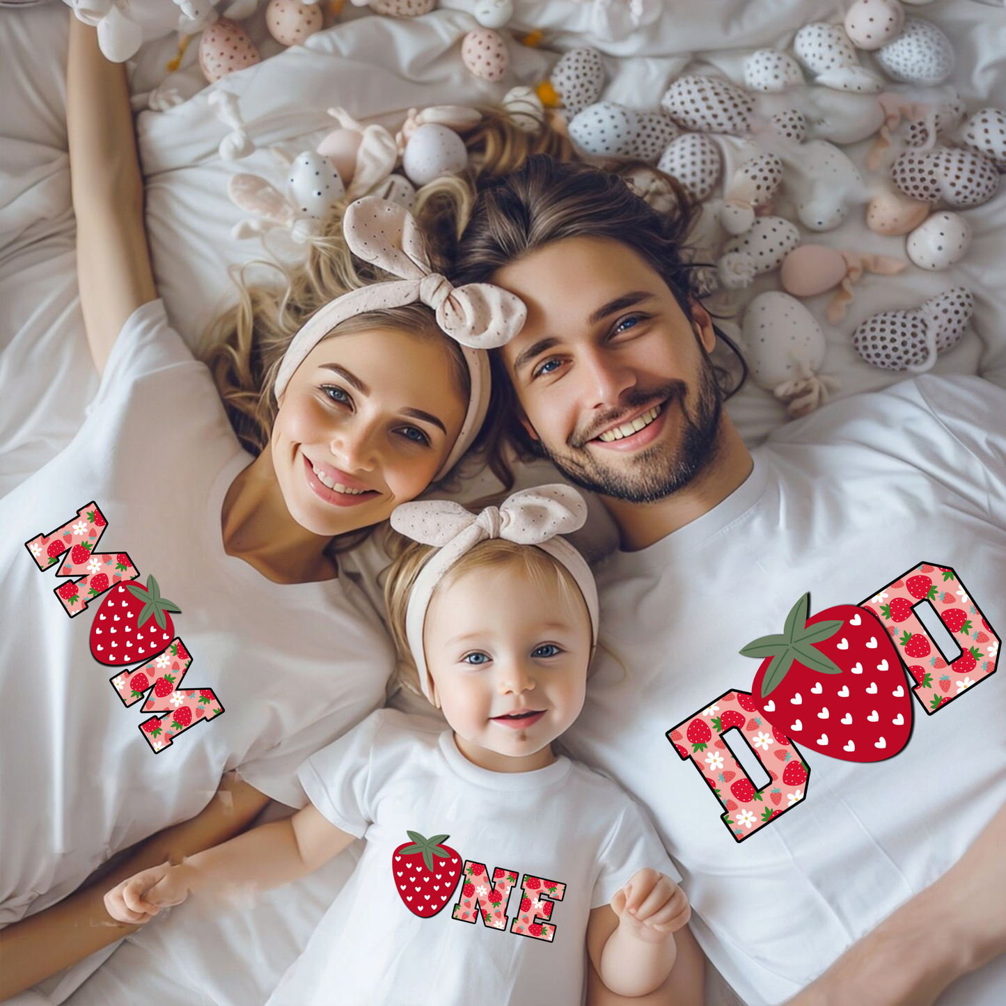 Erdbeer Erstgeburtstag Familien-Abstimmungs T-Shirt - Geburtstagsgeschenk