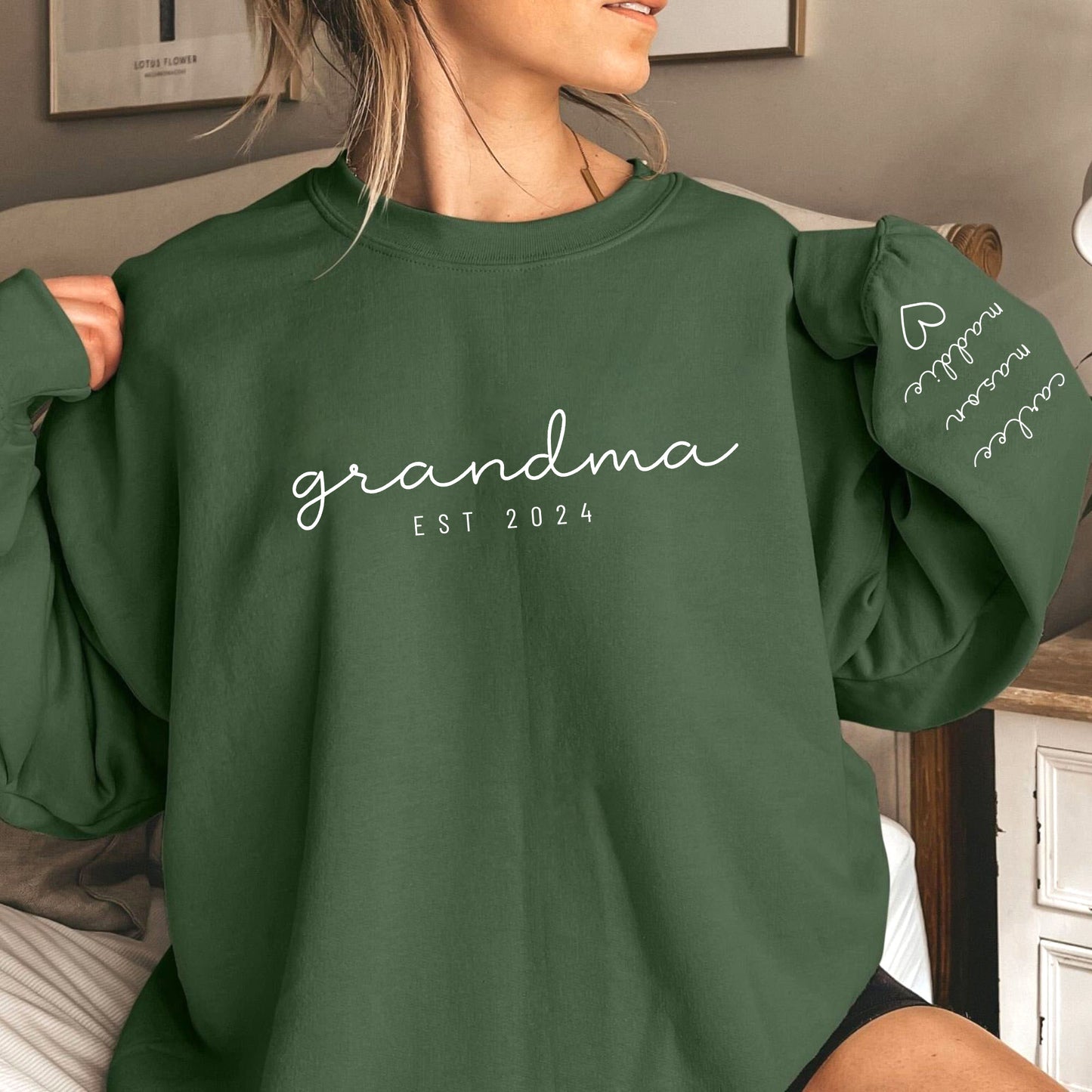 Personalisiertes Oma Shirt mit Kindernamen auf dem Ärmel - Oma Geschenk
