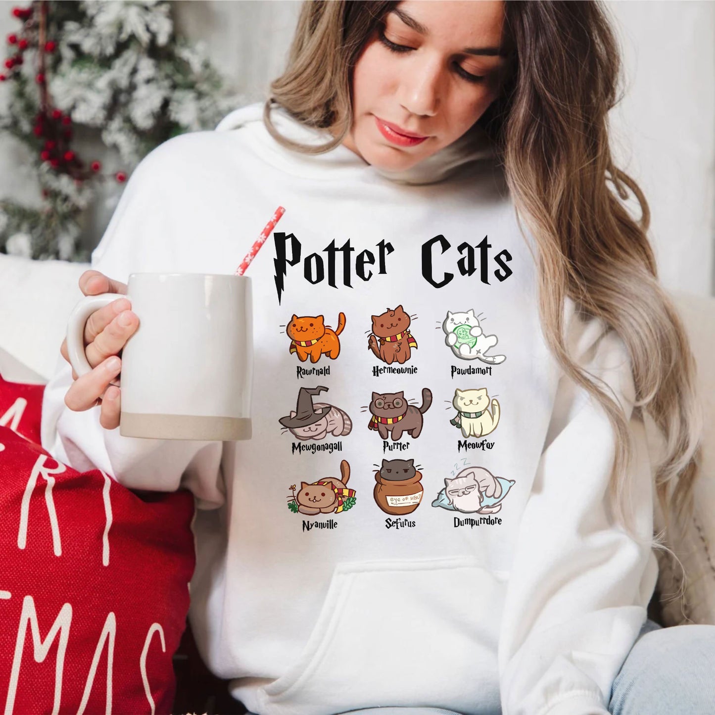 Potter Cats Sweatshirt und Shirts, Geschenk für Katzenbesitzer