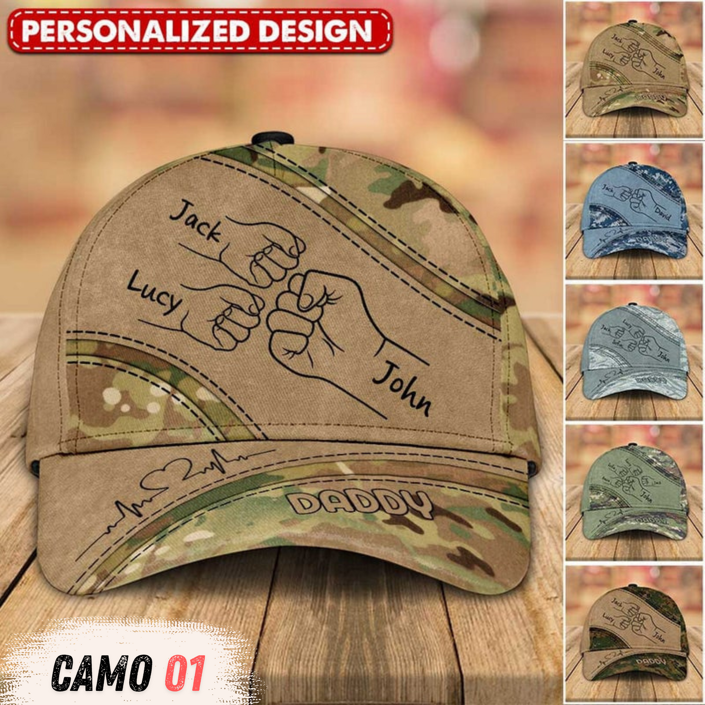 Fist Bump Daddy - Personalized Classic Cap for Father's Day