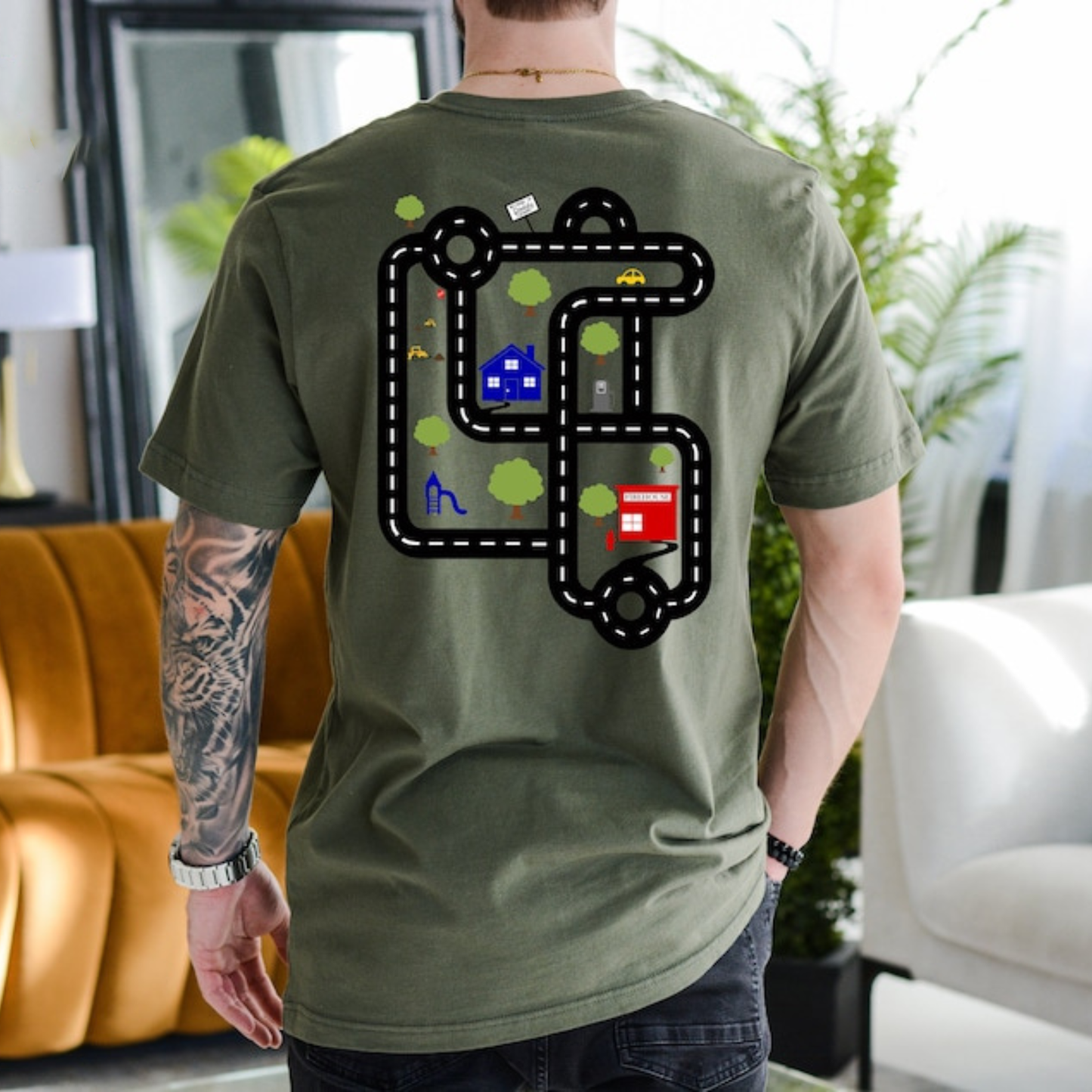 Autorennbahn-Spielshirt für Papa - Vatertags-Geschenk