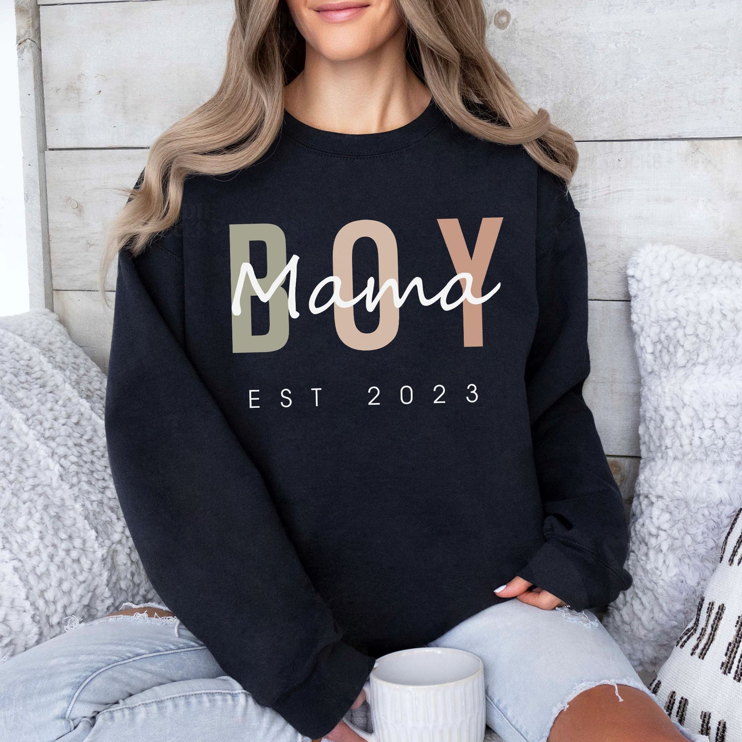 Personalisiertes Mama Sweatshirt, Junge Mama Geschenk