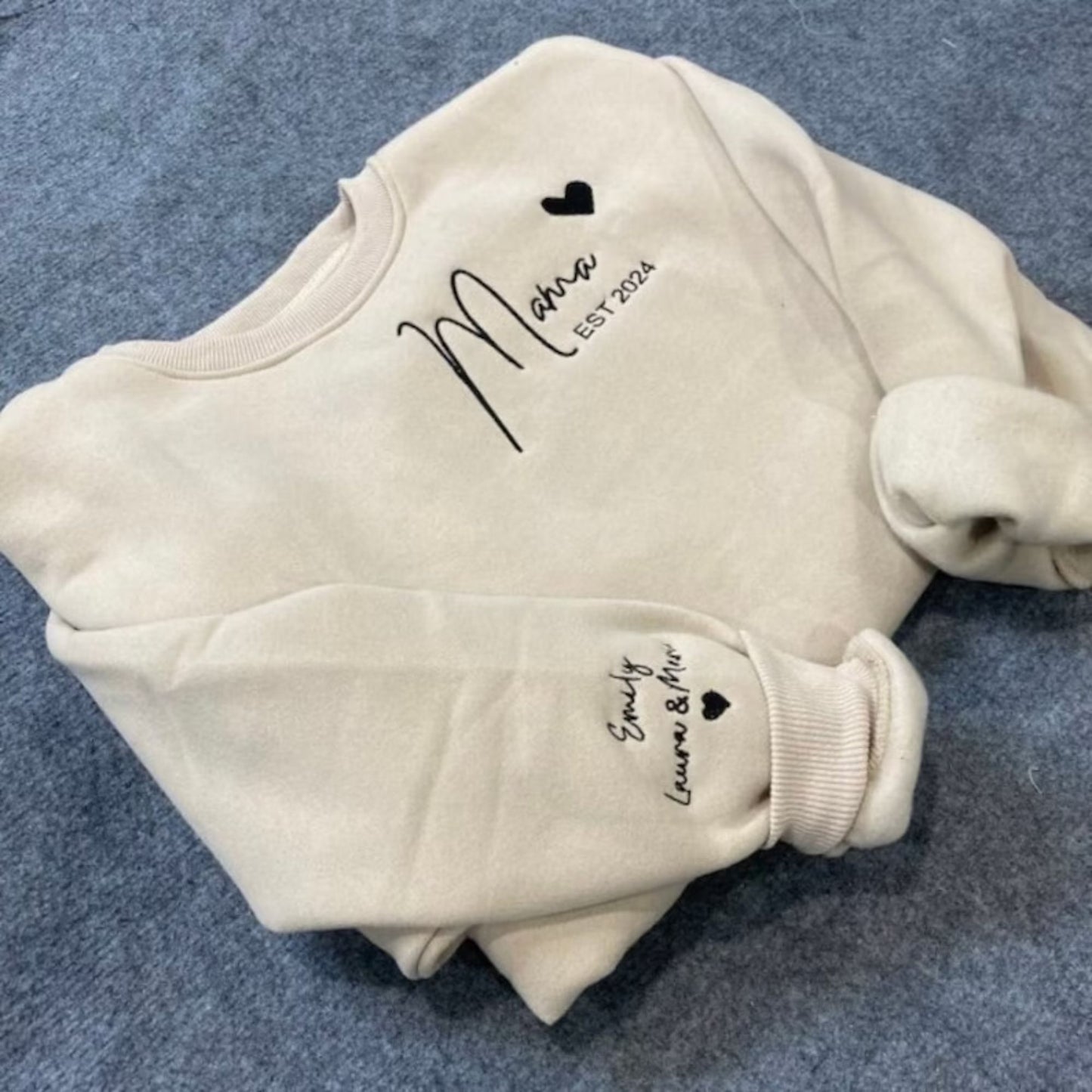 Mama Sweatshirt Bestickt, Individuelles Mama Sweatshirt mit Kindernamen