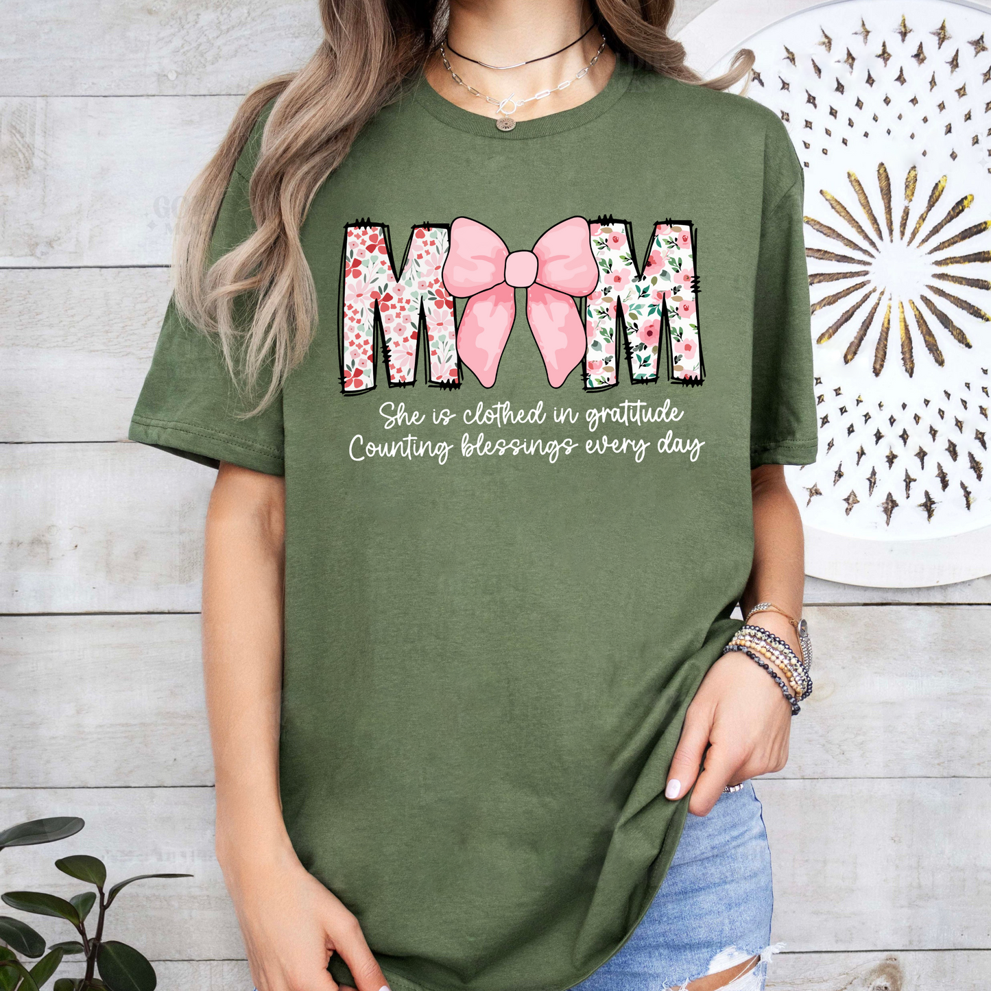 Clothed in Gratitude – Empowering Religious Quote for Moms