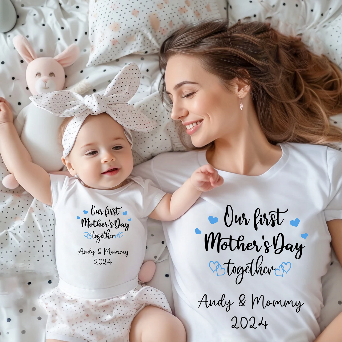 Unser Erstes Muttertag - Personalisiertes Shirt für Mutter und Kind