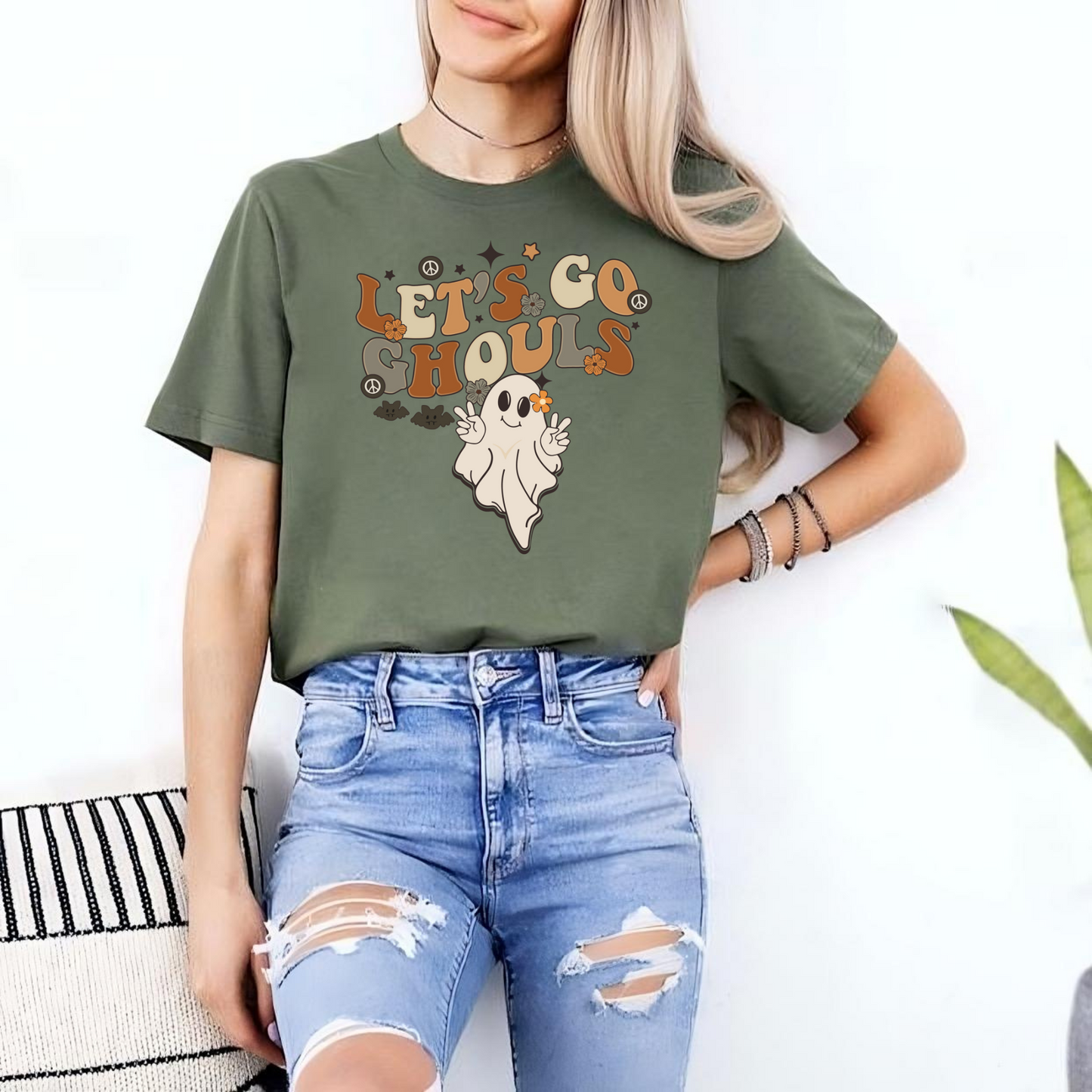 Retro-Halloween-T-Shirt 'Los Geistermädchen' - Geschenk für Herbst- und Gruselfans