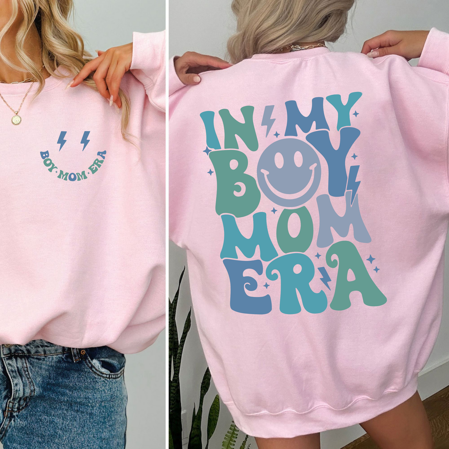 Embracing Motherhood - Personalized Boy Mom Pride Sweatshirt
