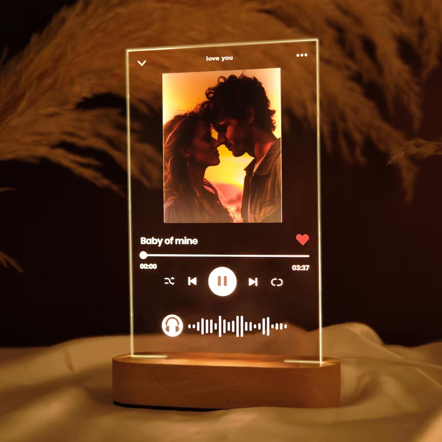 Personalisierte Foto-Nachtlicht-Plakette, Geschenk für Paare – Valentinstagsgeschenk