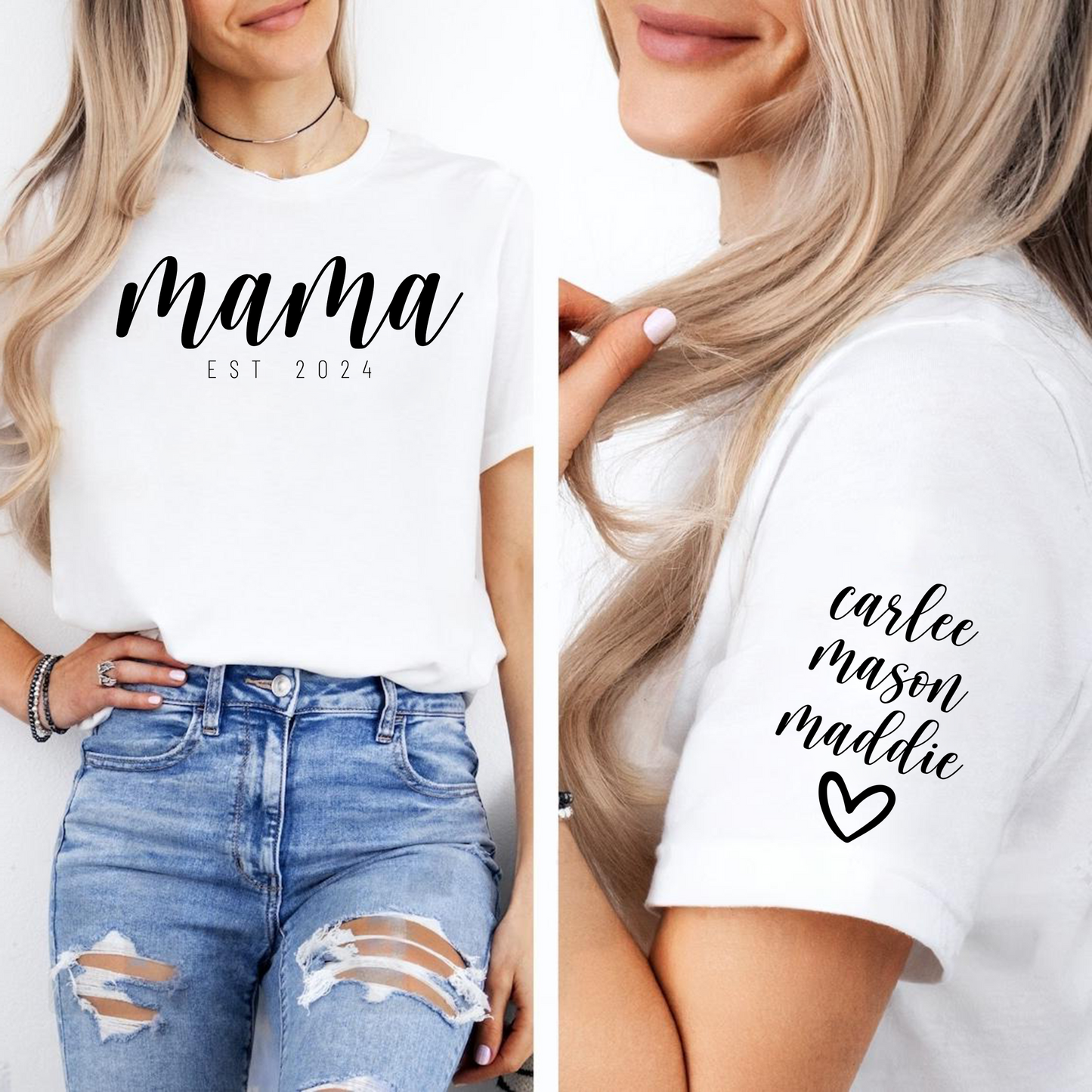 Personalized 'Mama EST' with Children's Names