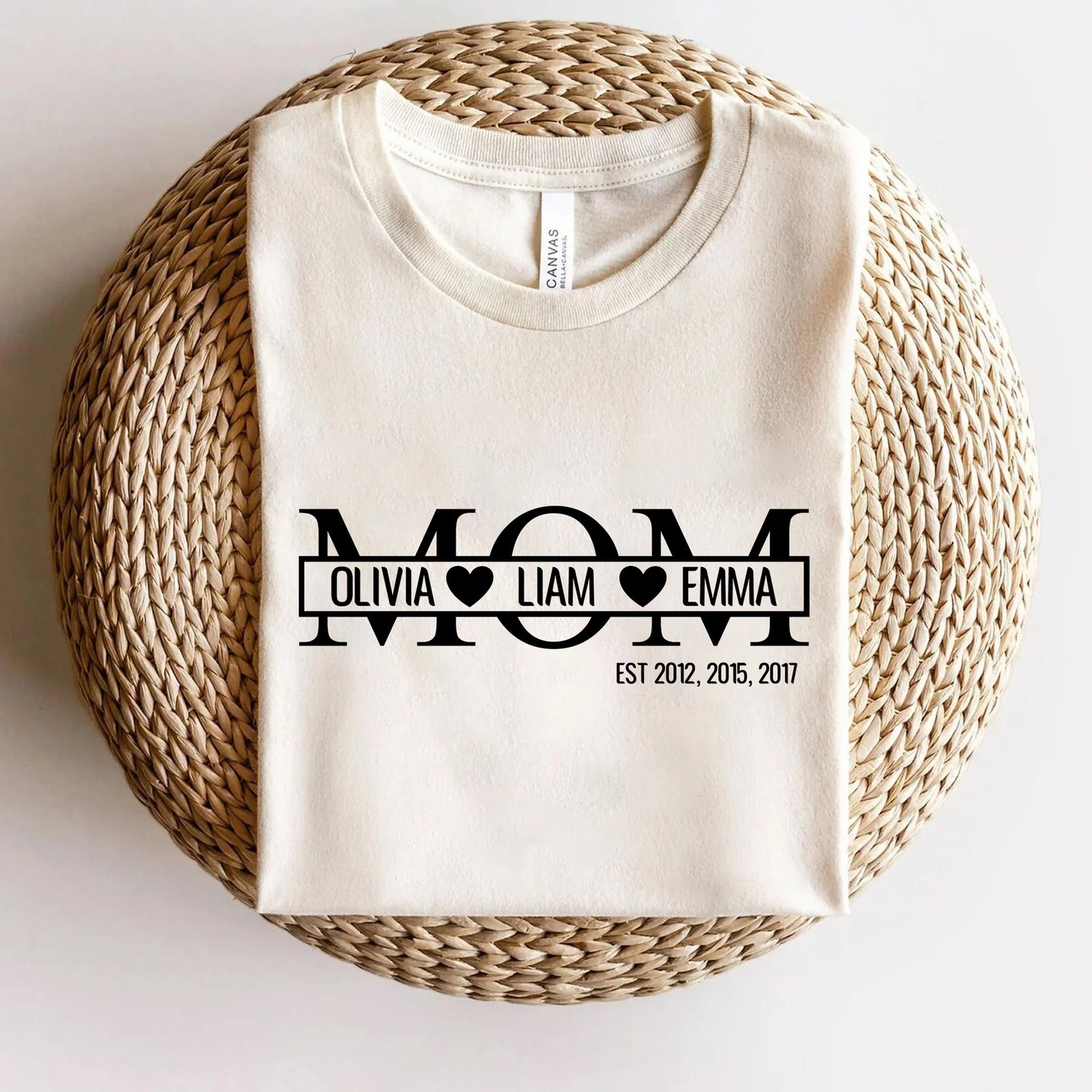 Mama Shirt mit Kindernamen, Personalisiertes Mama Geschenk