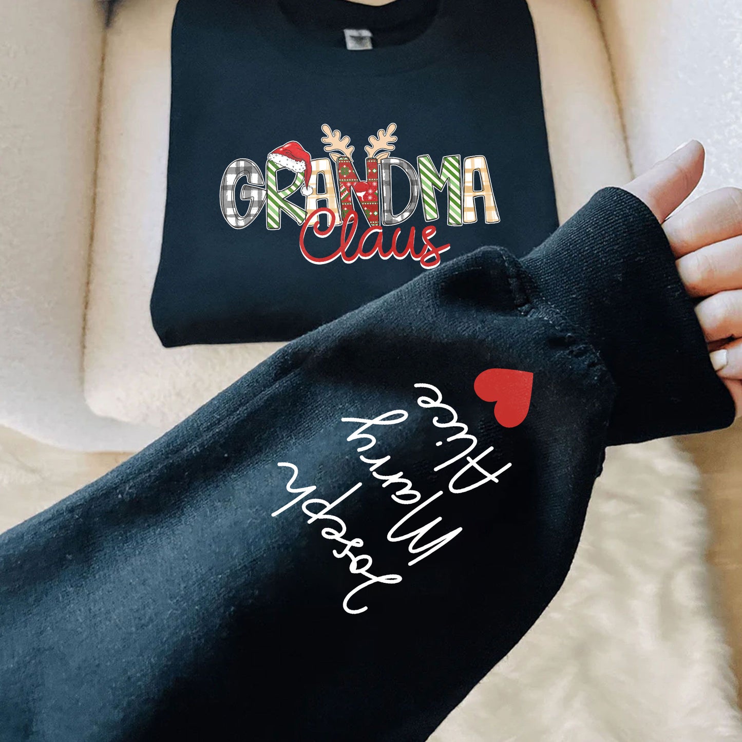 Personalisierter Oma Claus Sweatshirt - Weihnachtsgeschenk für Oma