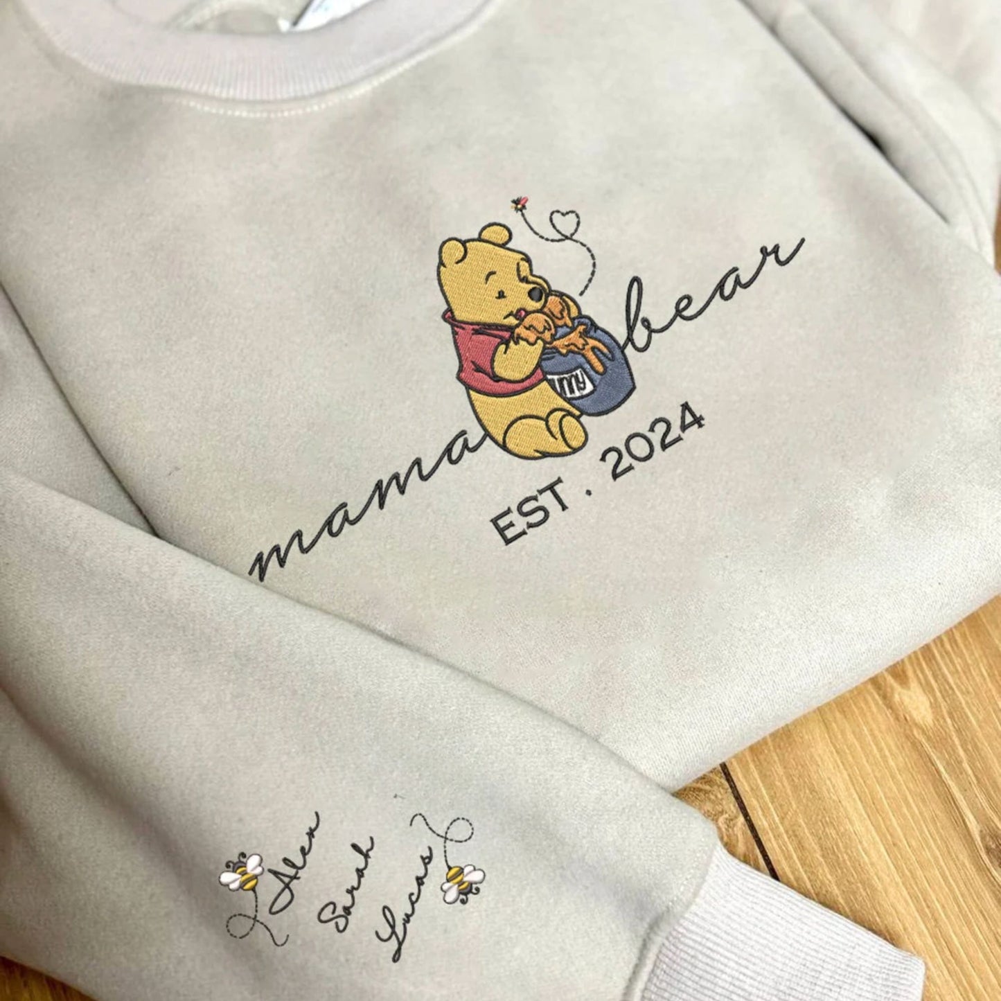 Besticktes Mama Bär Sweatshirt, Personalisiertes Mama Geschenk