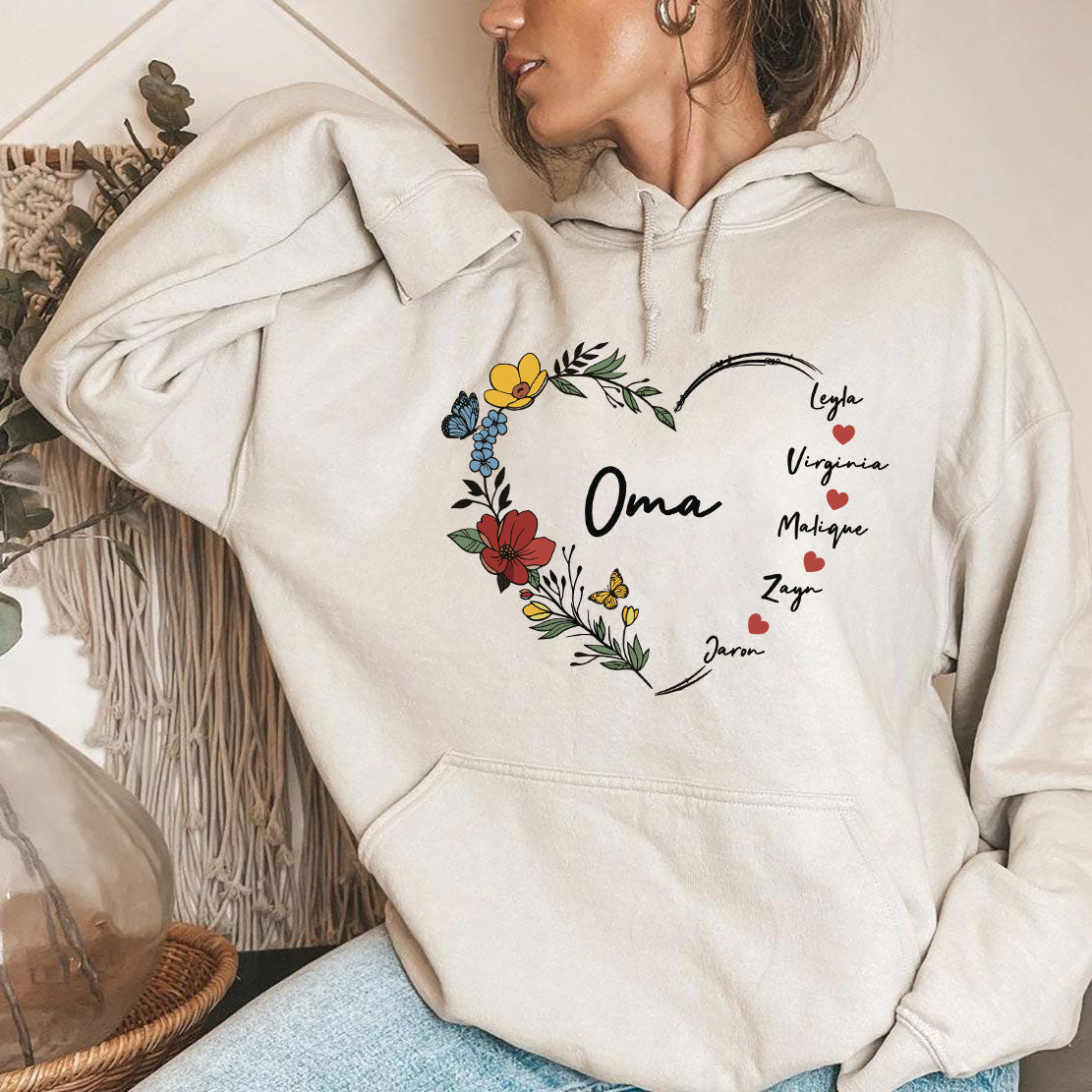 Personalisiertes Oma Sweatshirt - Oma Geschenk mit den Namen der Enkelkinder