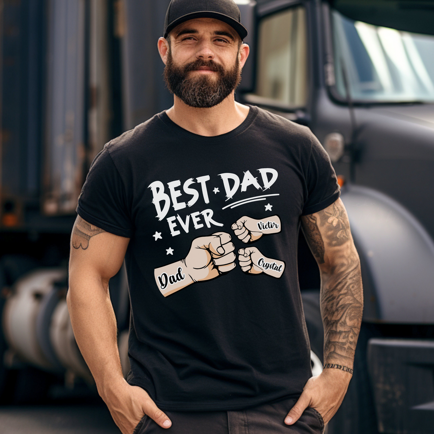 Dad and Kid Fist Bump - Personalized Father's Day Gift