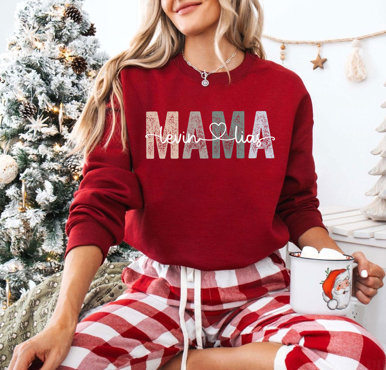 Personalisierter Mama Sweatshirt mit Kindernamen, Geschenk für Mama