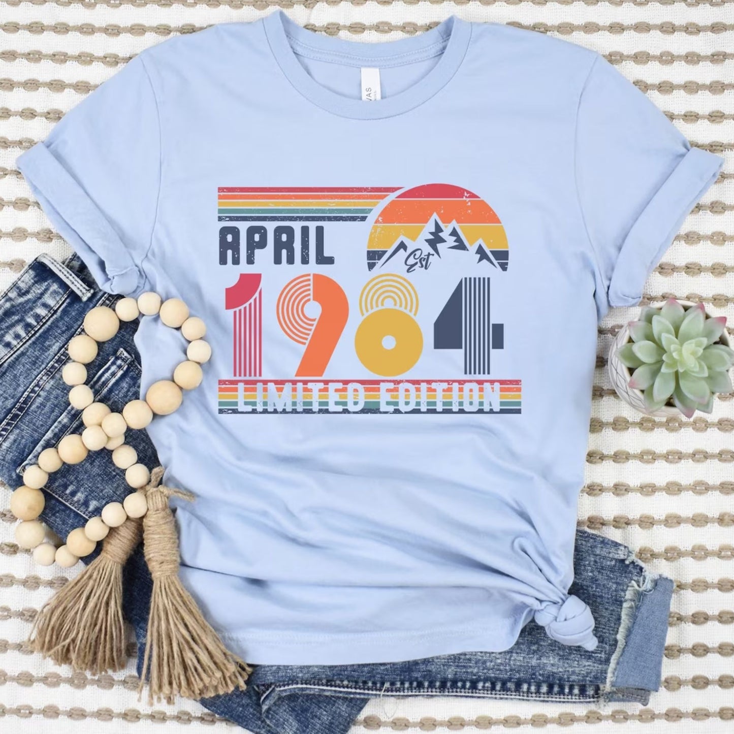 40. Geburtstag Retro Shirt, 1984 Geburtstag Sweatshirt Geschenk - Anpassbares Geburtsjahr Nummer Shirt für Frauen