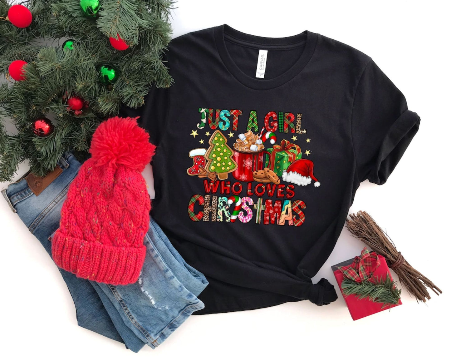 Nur ein Mädchen, das Weihnachten liebt - Damen Weihnachtspullover