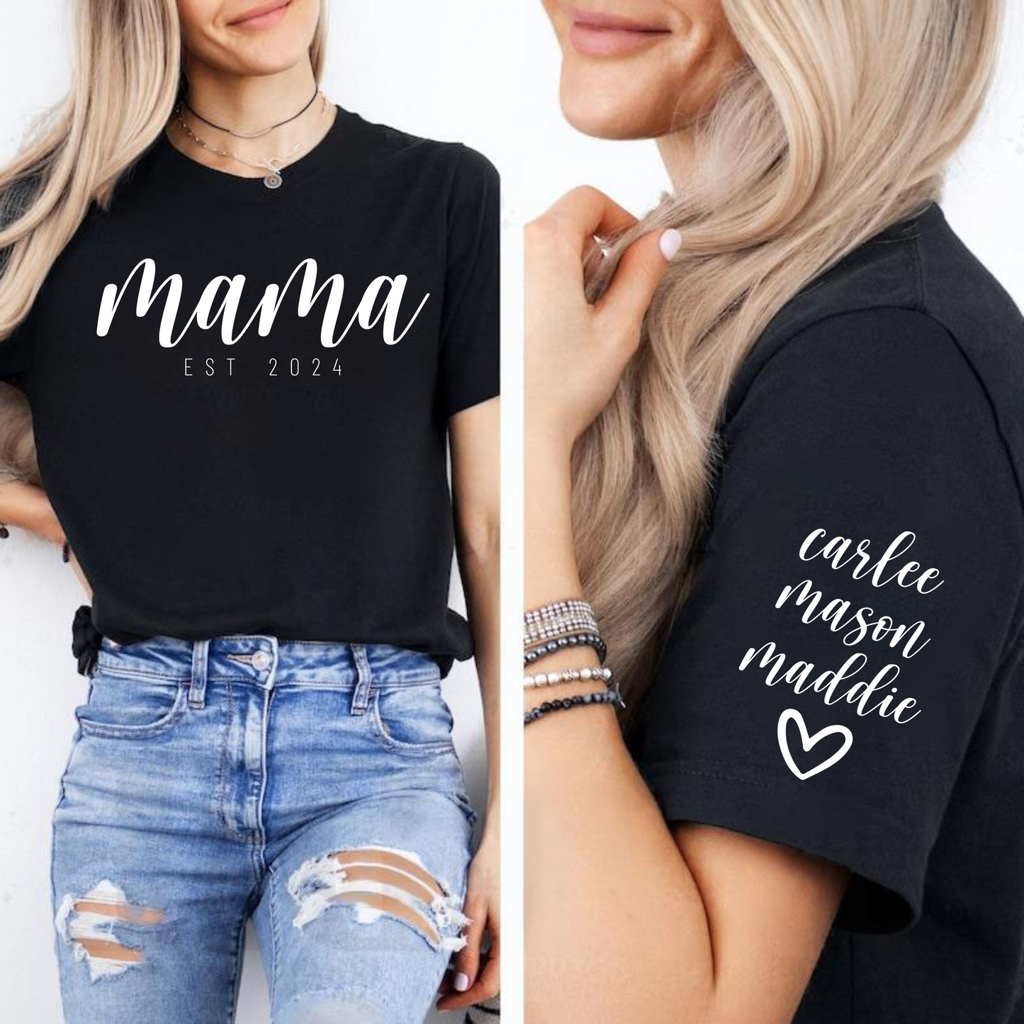 Personalized 'Mama EST' with Children's Names