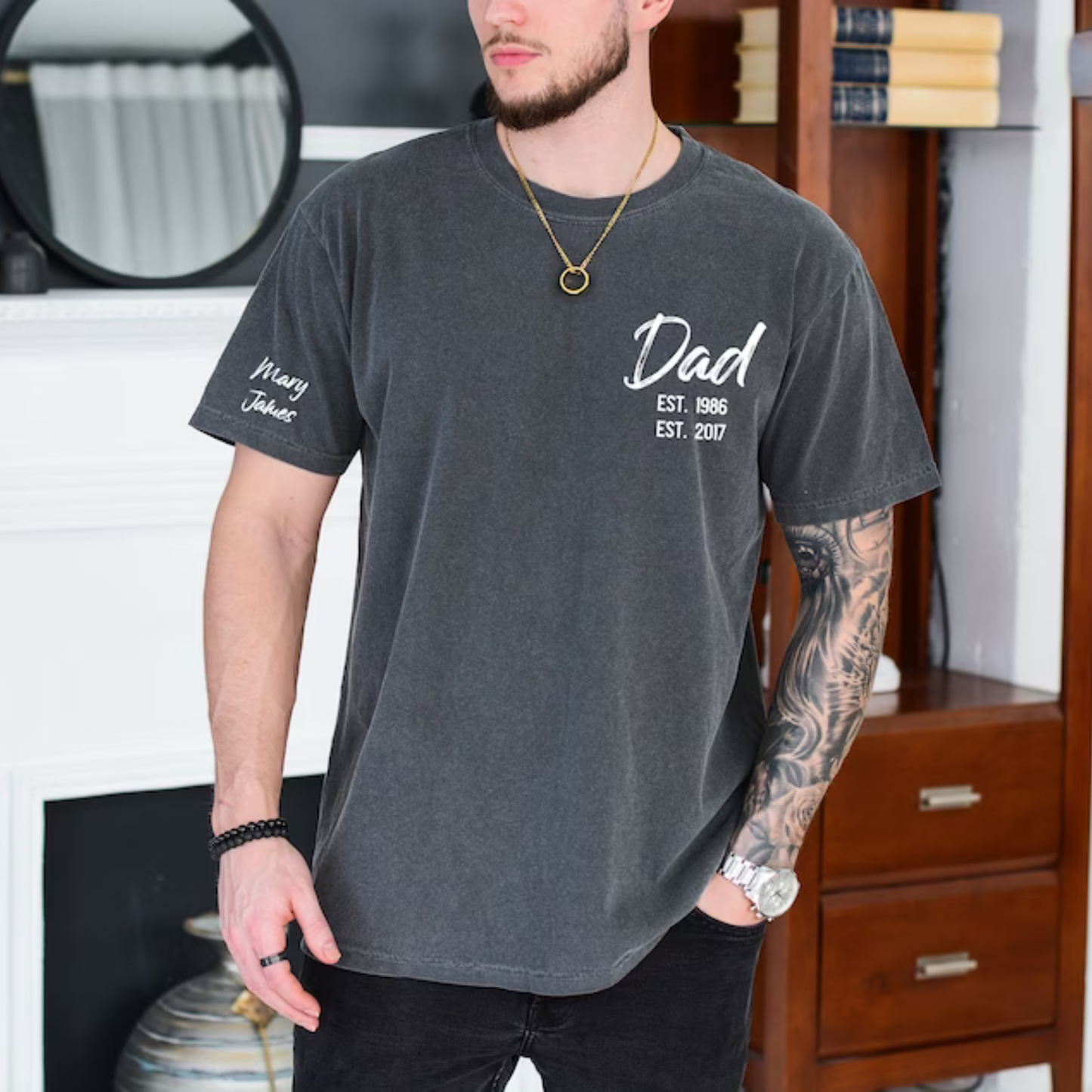Personalisiertes Jahr Dad Shirt Mit Liebsten Namen
