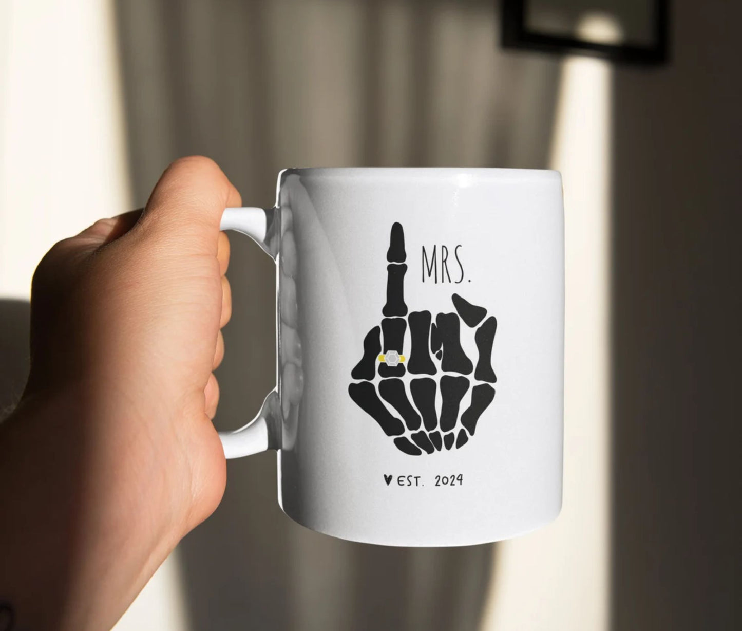 Lustige Mr. und Mrs. Tasse - Verlobungsgeschenk, Paar Kaffeetasse