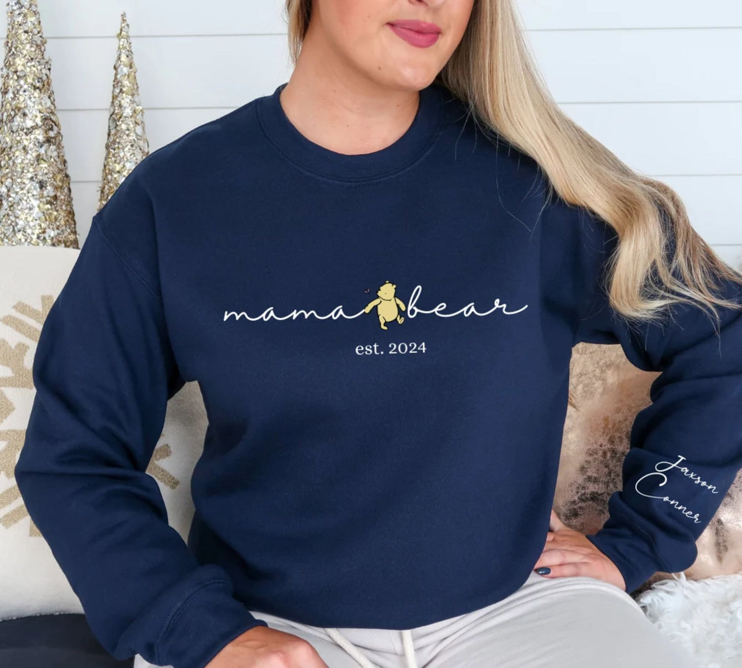 Personalisiertes Mama Bär Winnie Puuh Sweatshirt – Individuelles Mama Shirt