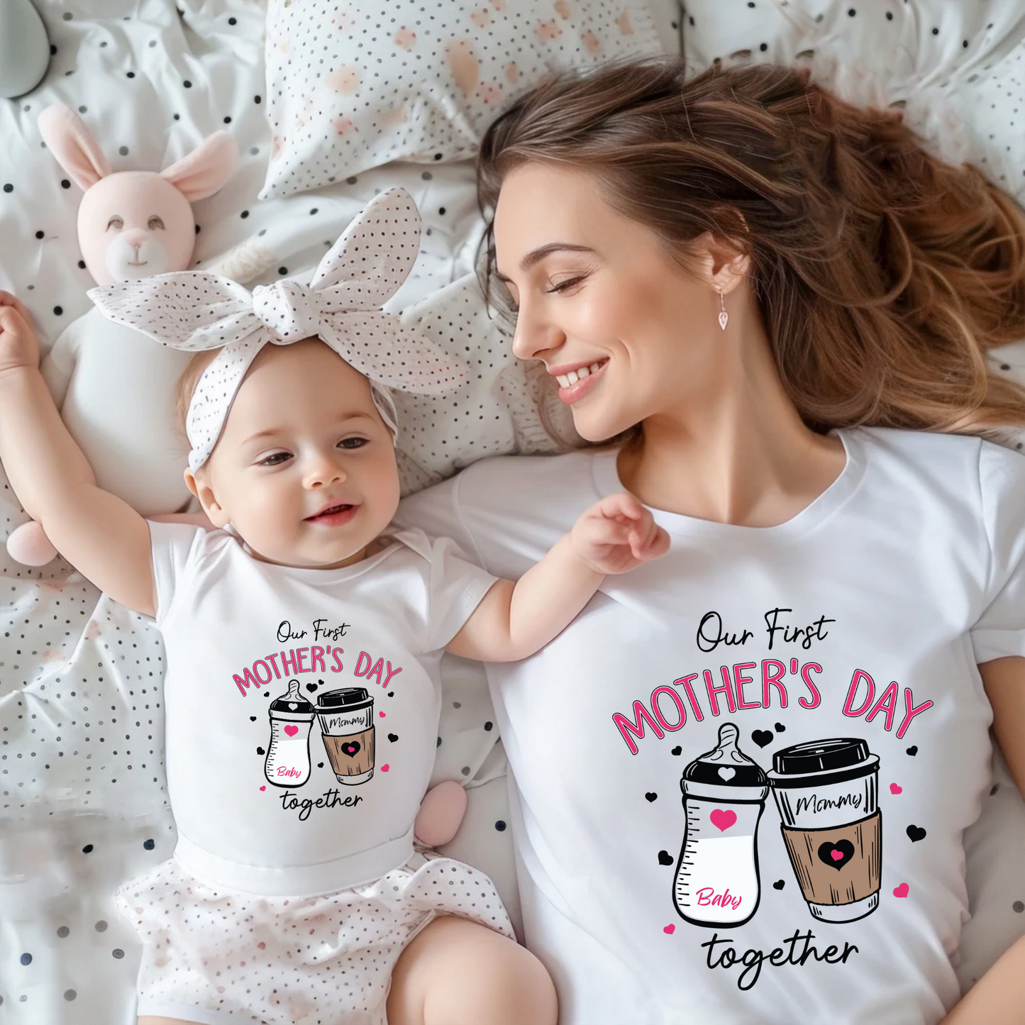 Unser Erster Muttertag-Shirt - Personalisiertes Set für Mutter und Baby