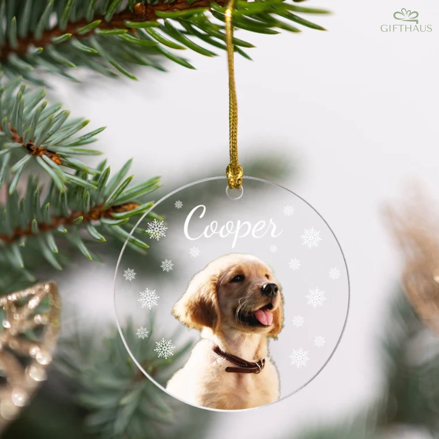 Personalisierter Hundebild-Ornament, Individuelle Weihnachtsgeschenke für Haustierliebhaber