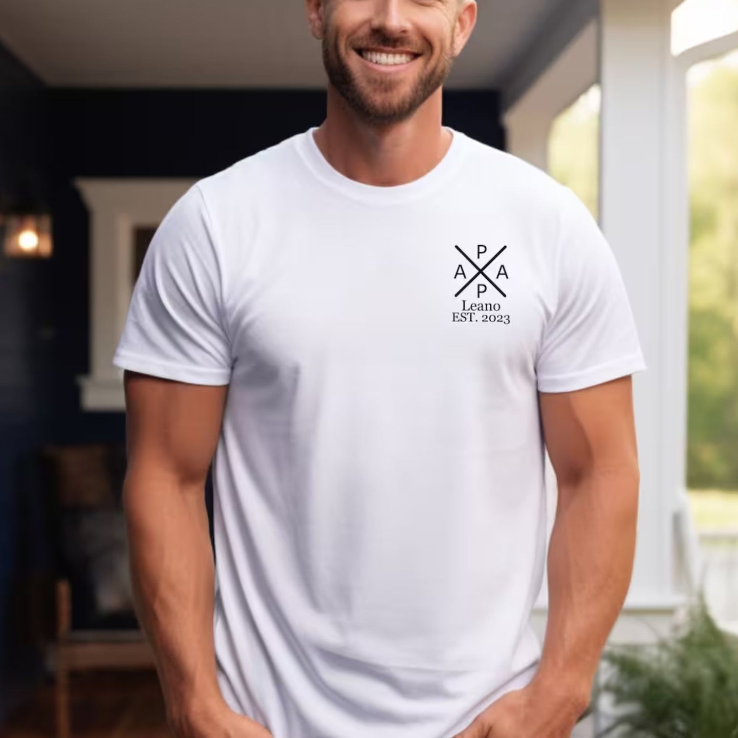 Papa Edition: T-Shirt mit dem Namen und dem Geburtsjahr des Kindes, Geschenk für Papa