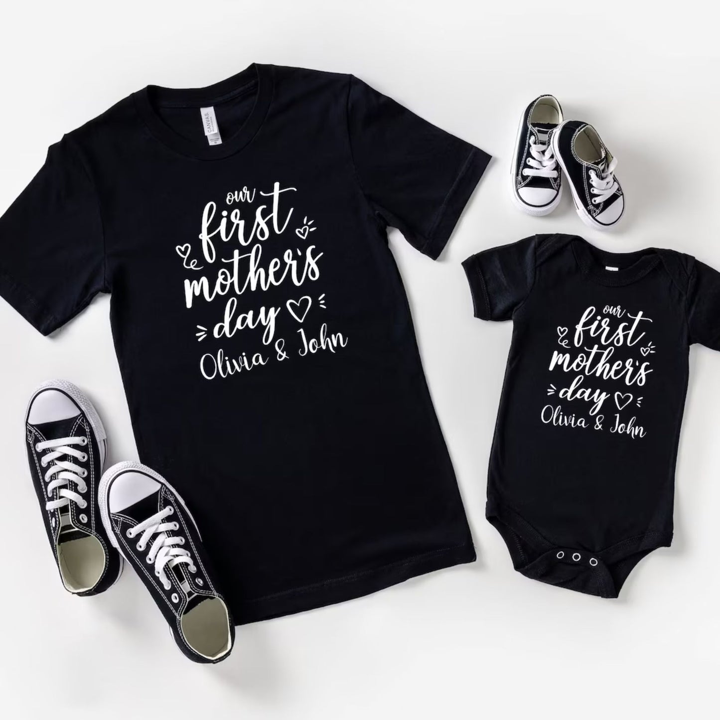 Personalized Our First Mothers Day Shirt, Mommy and Me Matching Shirt