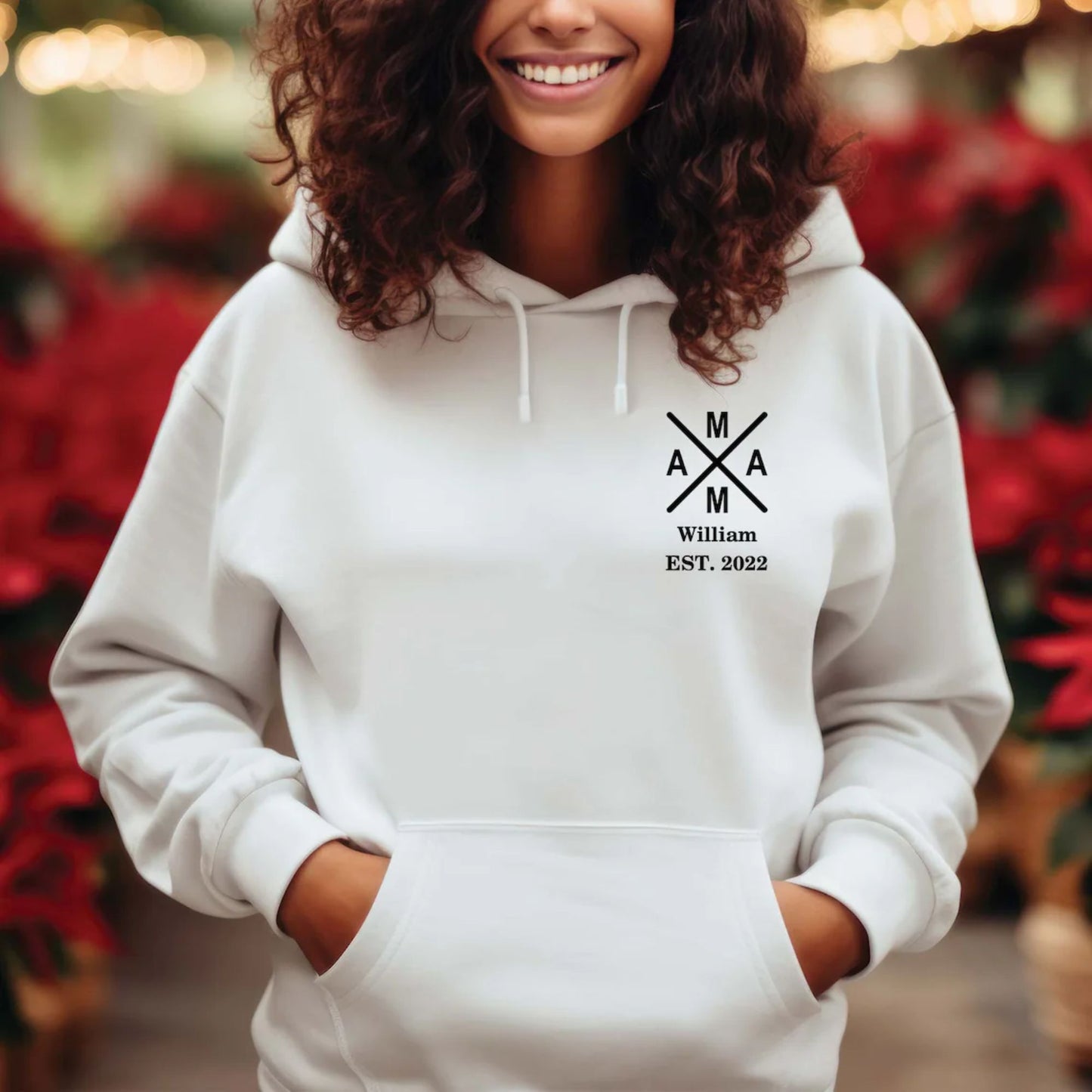 Personalisierter MAMA Hoodie, Est Year Mama Shirt