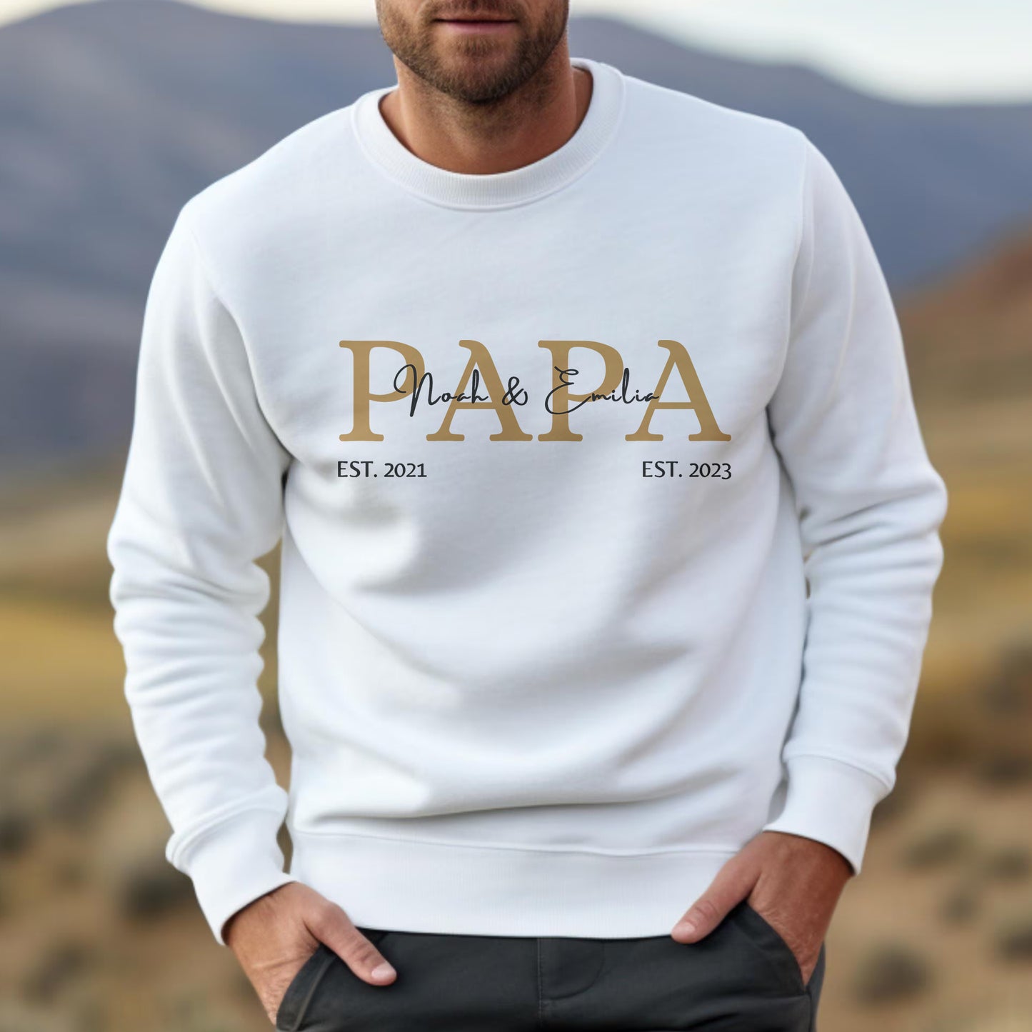 Personalisiertes Papa T-Shirt mit Name – Vatertagsgeschenk