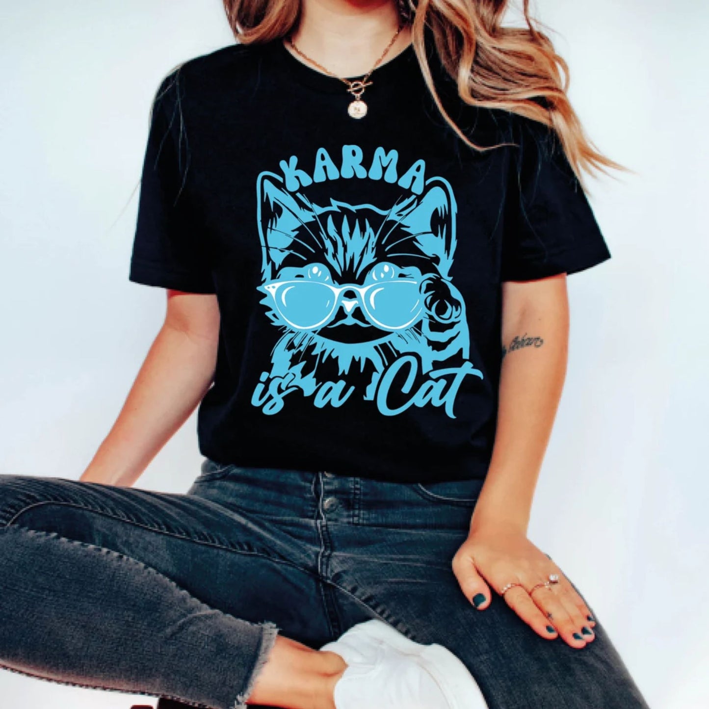 Karma Is a Cat T-Shirt, Cat Lover Gift