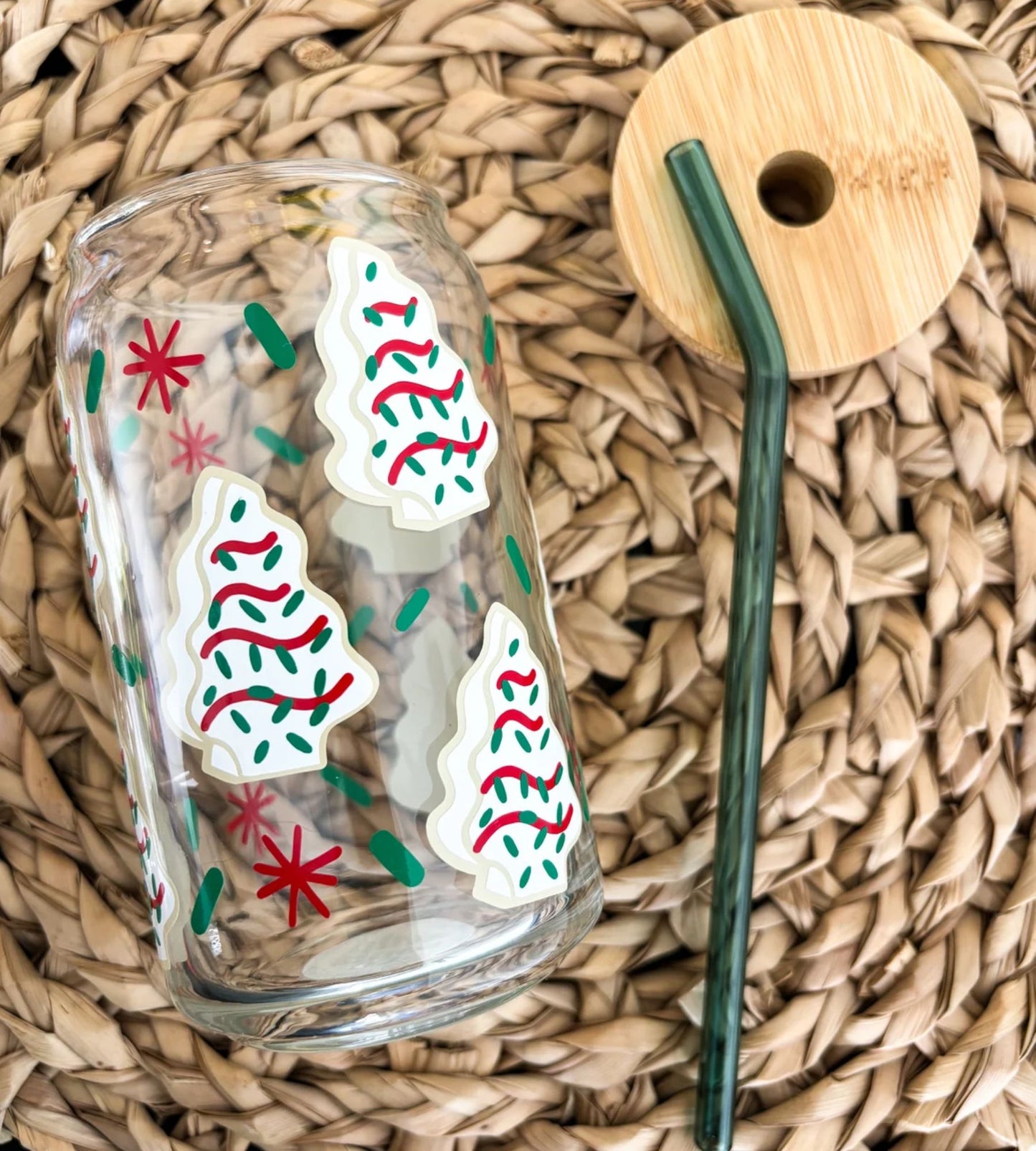 Weihnachtlicher Baum-Snackkuchen Eiskaffee-Glasbecher - Weihnachtsgeschenke